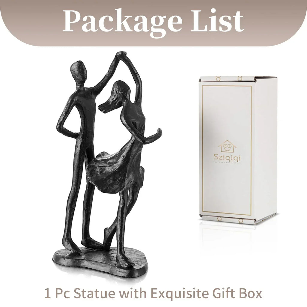 Sziqiqi Anniversary Wedding Gifts for Couple: 6th Anniversary Iron Gifts for Him Her Women Couples - 6 Year Wedding Gift for Christmas Valentines Birthday - Couple Dancing Figurines - Unique Gift Market
