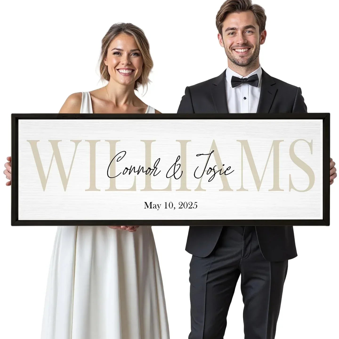 Wedding Gifts for Couples 2026, Custom Wood Wedding Sign for Newlywed, Bridal Shower Gift, Engagement Gift, Personalized Framed Last Name Sign with Established Date for Home - Unique Gift Market