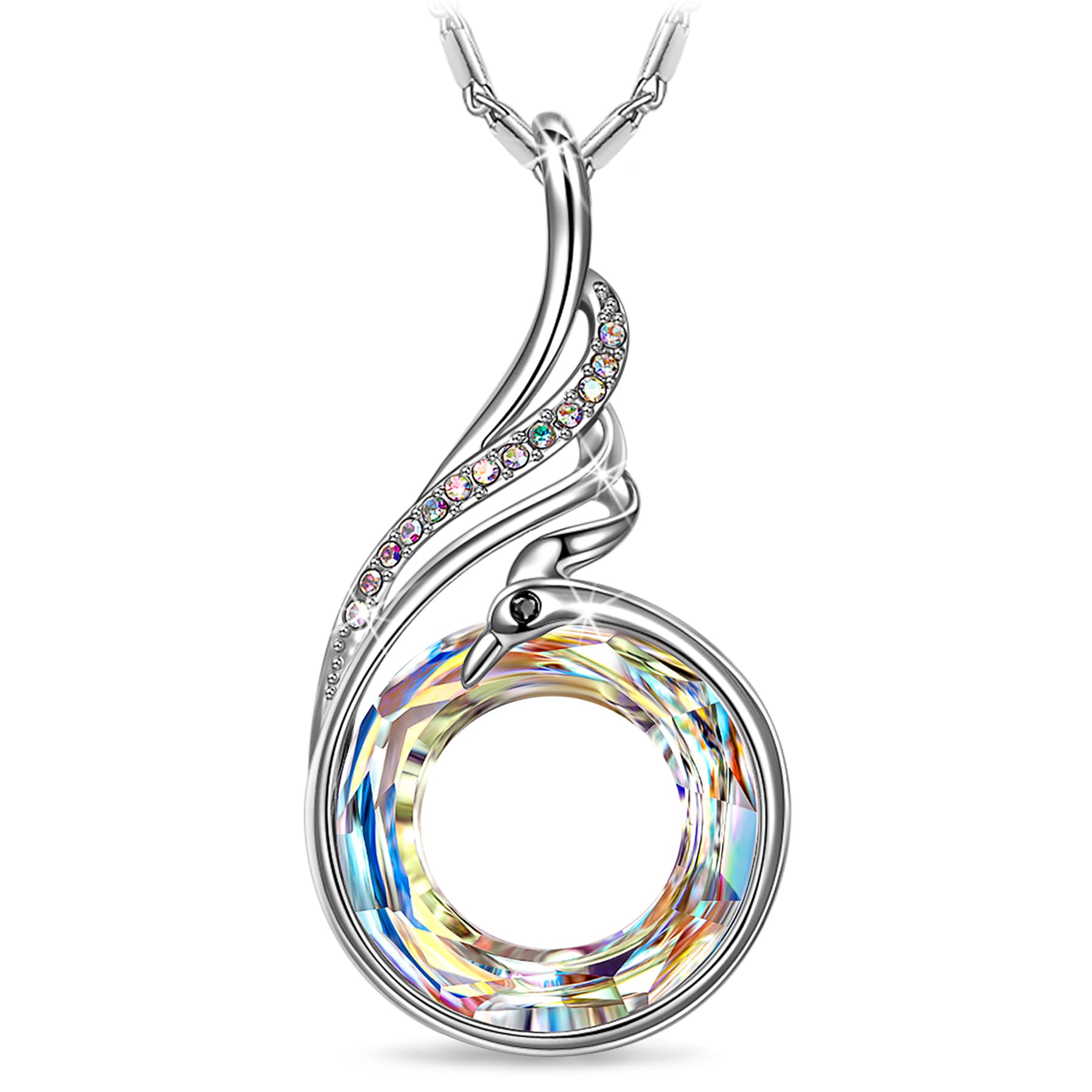 Kate Lynn "Rise From the Ashes Phoenix Necklace Made with Crystals from Austria, 18"+2" Necklace, Packaged with Jewelry Box, Birthday Gift for Women, Symbol of Luck and Renewal