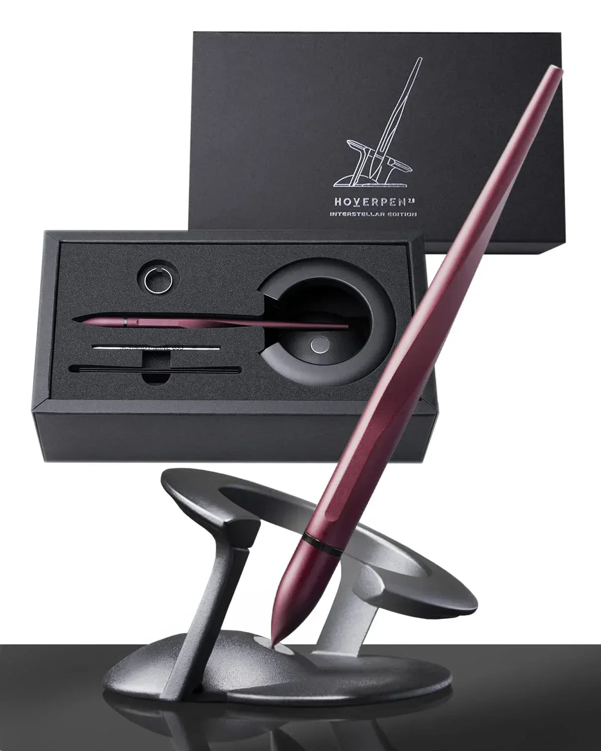 novium Hoverpen Interstellar, Mars Magma, Ballpoint Pen, Unisex, 23.5 Degree Angle, Schmidt Ballpoint Cartridges, Smooth Writing, No Spills, No Spotting, No Explosions - Unique Gift Market