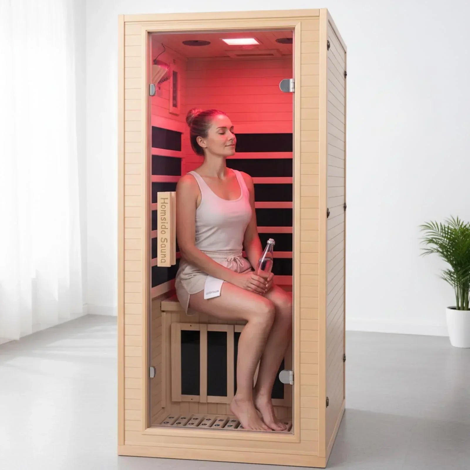 Far Infrared Sauna for 1 Person - 1050W Fast Heating, Canadian Hemlock Wood Home Sauna with Bluetooth Speaker, Chromotherapy & Oxygen Ionizer Easy Assembly Indoor Sauna for Relaxation, Detox, Home Gym - Unique Gift Market
