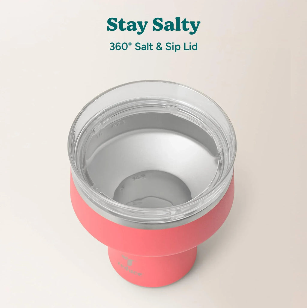 REDUCE Saltini 16 oz Cocktail Tumbler - Insulated Margarita Tumbler with Lid - Keeps Drinks Cold for 10 Hours - 360 Sippable Martini Glass Alternative - Shatterproof, Perfect for Parties - Sea Glass - Unique Gift Market