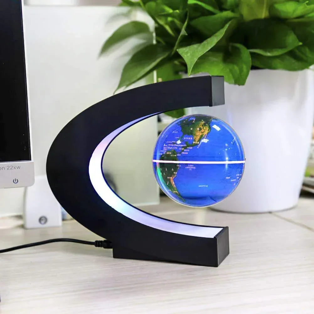 Magnetic Levitating Globe with LED Light, Cool Tech Gift for Men Father Boys and Girls , Birthday Gifts for Kids, Floating Globes World Desk Gadget Decor in Office Home/Display Frame Stand - Unique Gift Market