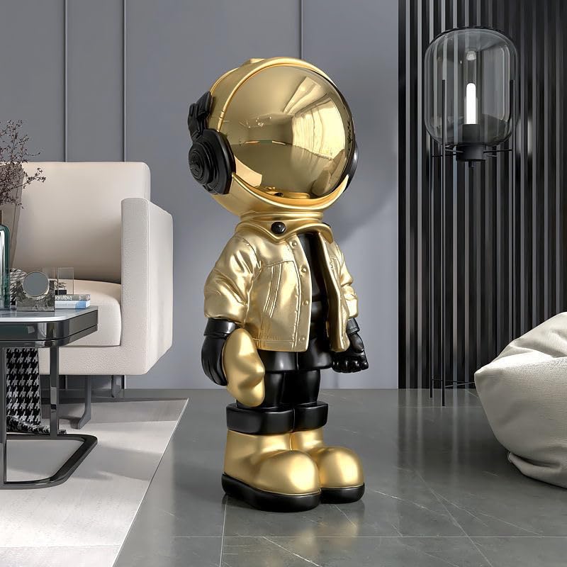 Astronaut Statue, Spaceman Sculpture, Home Decor Sculpture, Cool Metal mask Decoration, Large Spaceman Figurine Decoration