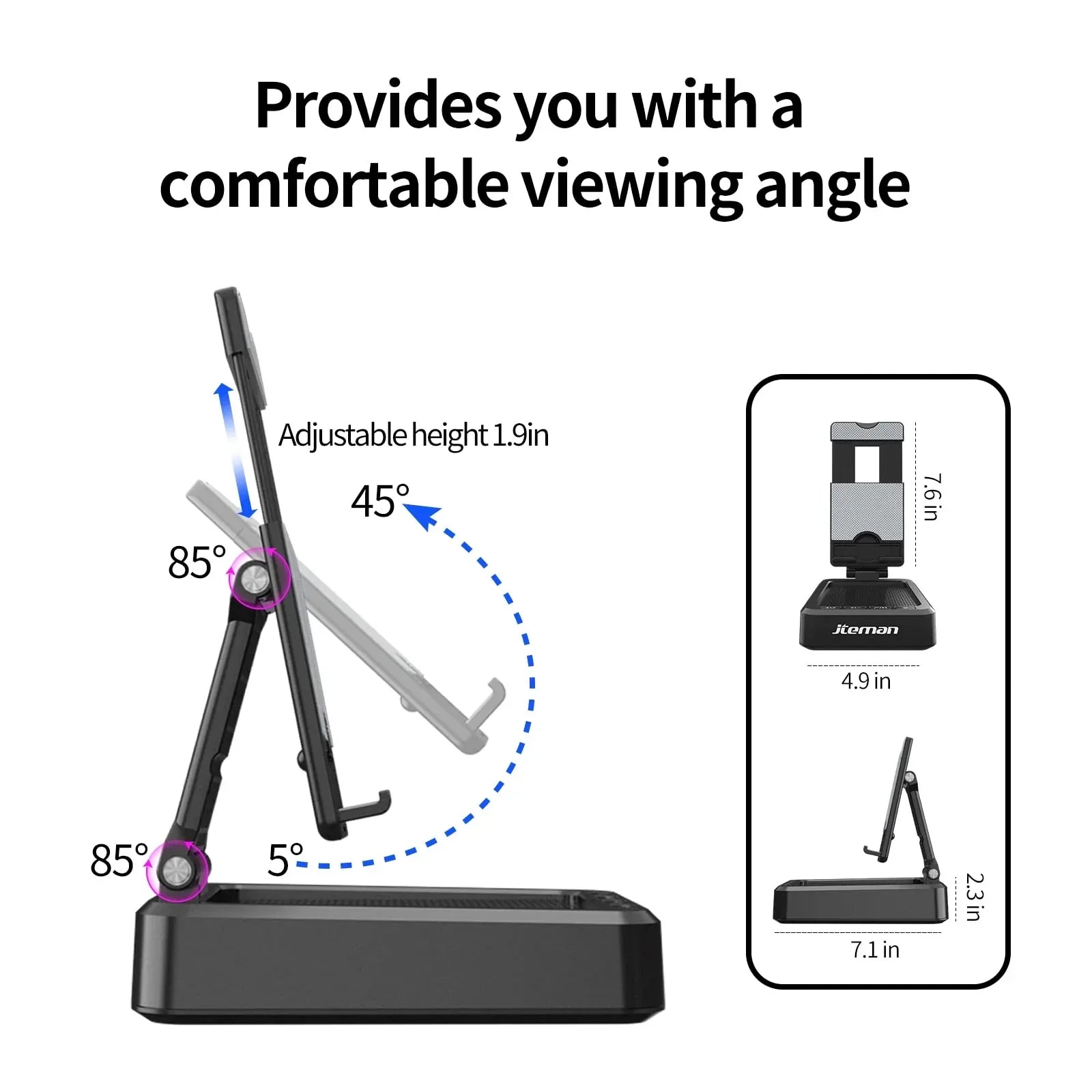 Cell Phone Stand with Wireless Bluetooth Speaker and Anti-Slip Base HD Surround Sound Perfect for Home and Outdoors with Bluetooth Speaker for Desk Compatible with iPhone/ipad/Samsung Galaxy - Unique Gift Market