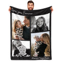DayOfShe Ships Next Day, Personalized Photo Blankets for Girlfriend Gifts Mom Gifts, Custom Wife Blankets with Picture Flannel Throw Blanket for Boyfriend Couples Gifts