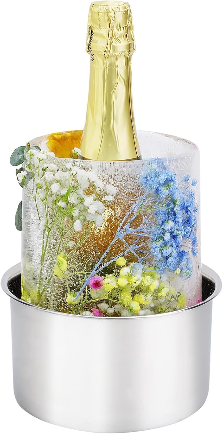 Ice Mold,Ice Bucket Mold, Ice Mold Wine Bottle Chiller,DIY Ice Bucket Mold for Wine Champagne and Cocktails,Ideal Gift for Special Parties Weddings Mother's Day Thanksgiving and Christmas