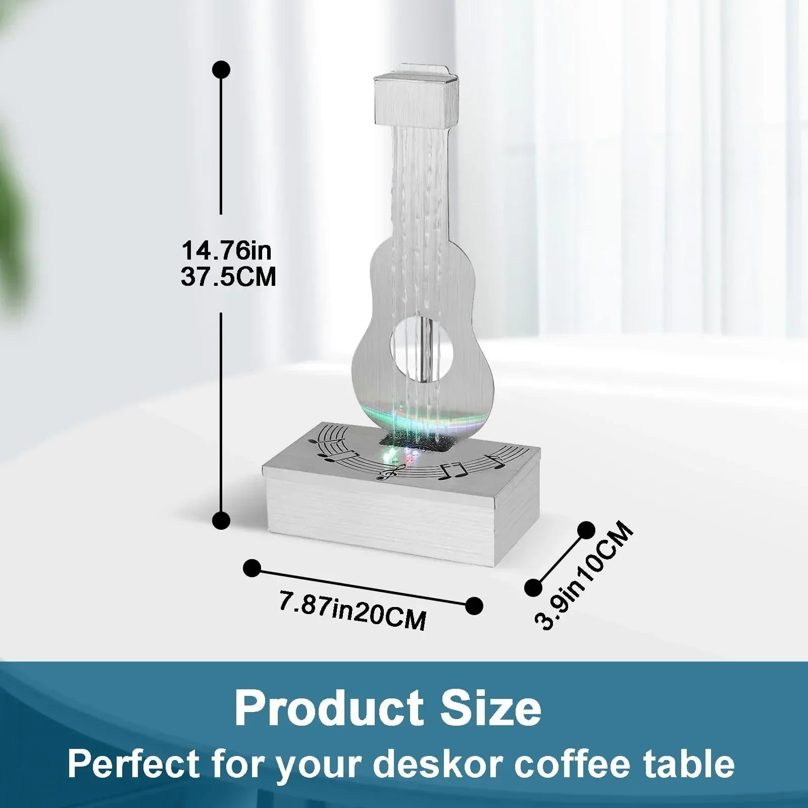 Indoor Tabletop Waterfall Moon Fountain, Home Décor Soothing Rain Sound Meditation Relaxing Fountains, Nature Slate Water Feature with Light for Room Office Desktop Decoration-13 Tall - Unique Gift Market