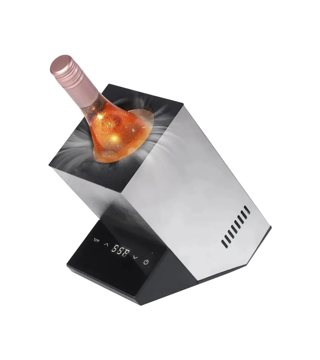 Electric Wine Chiller, Single Bottle Cooler for 750ml Wine or Some Champagne,Stainless Steel Iceless Cooler Keep Cold Up to 24h,Kitchen,Bar and RV Vino Accessory,Gift for Vino Lover - Unique Gift Market