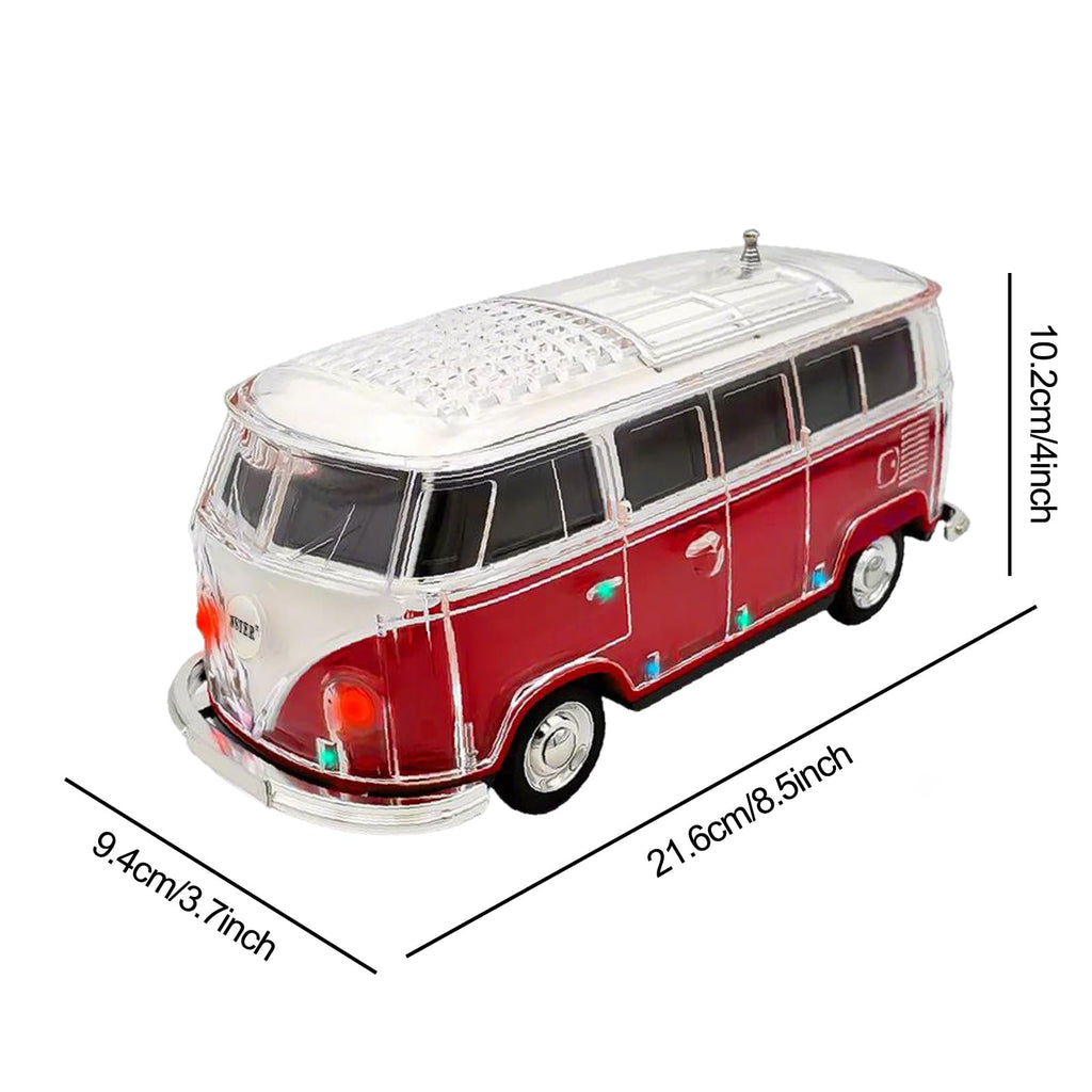 Mini Bus Bluetooth Speaker with Microphone, Portable Speaker Bluetooth, Small Speakers Bluetooth Wireless, LED Light, USB/TF, Car Design, Gift for Men, Men Birthday Gift Ideas (Green)