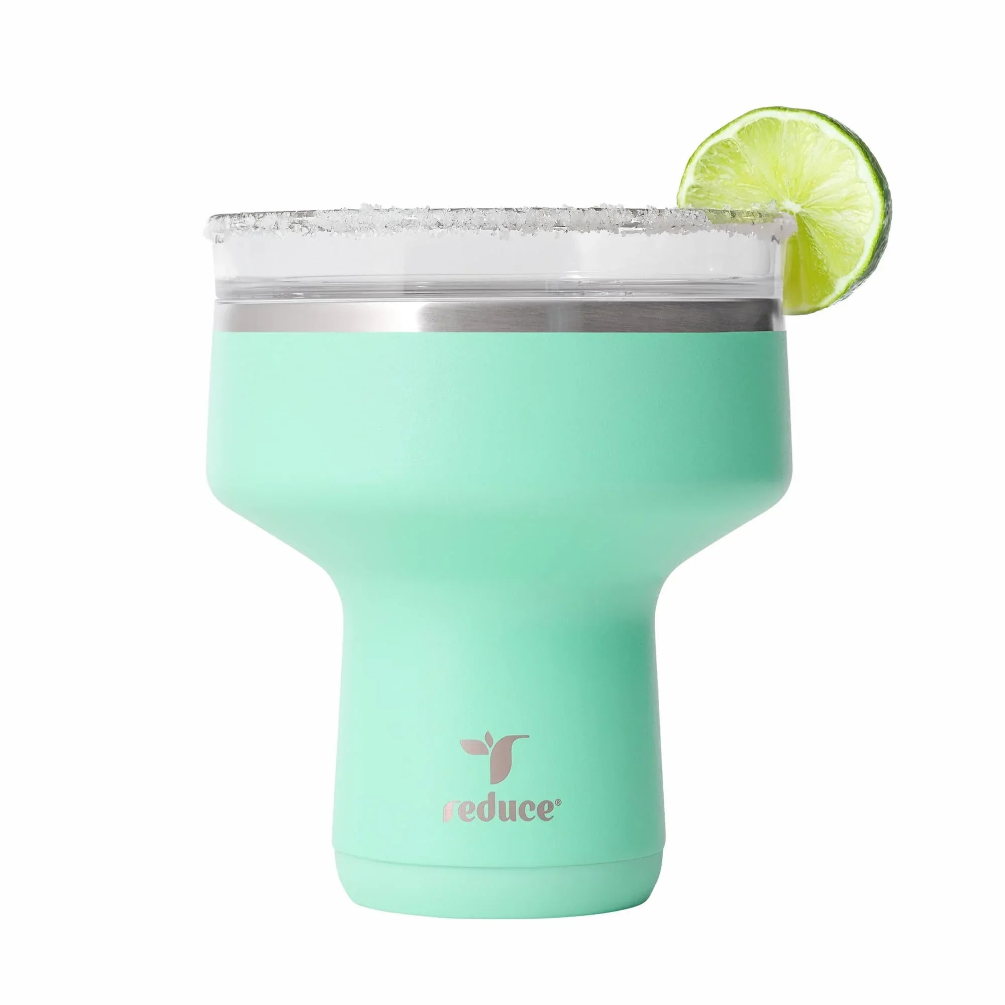 REDUCE Saltini 16 oz Cocktail Tumbler - Insulated Margarita Tumbler with Lid - Keeps Drinks Cold for 10 Hours - 360 Sippable Martini Glass Alternative - Shatterproof, Perfect for Parties - Sea Glass - Unique Gift Market