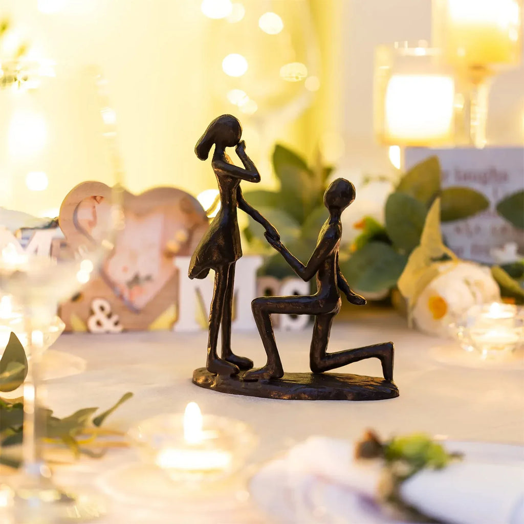 Sziqiqi Anniversary Wedding Gifts for Couple: 6th Anniversary Iron Gifts for Him Her Women Couples - 6 Year Wedding Gift for Christmas Valentines Birthday - Couple Dancing Figurines - Unique Gift Market