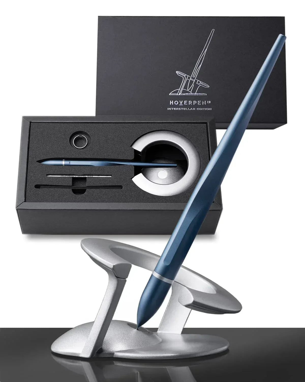 novium Hoverpen Interstellar, Mars Magma, Ballpoint Pen, Unisex, 23.5 Degree Angle, Schmidt Ballpoint Cartridges, Smooth Writing, No Spills, No Spotting, No Explosions - Unique Gift Market