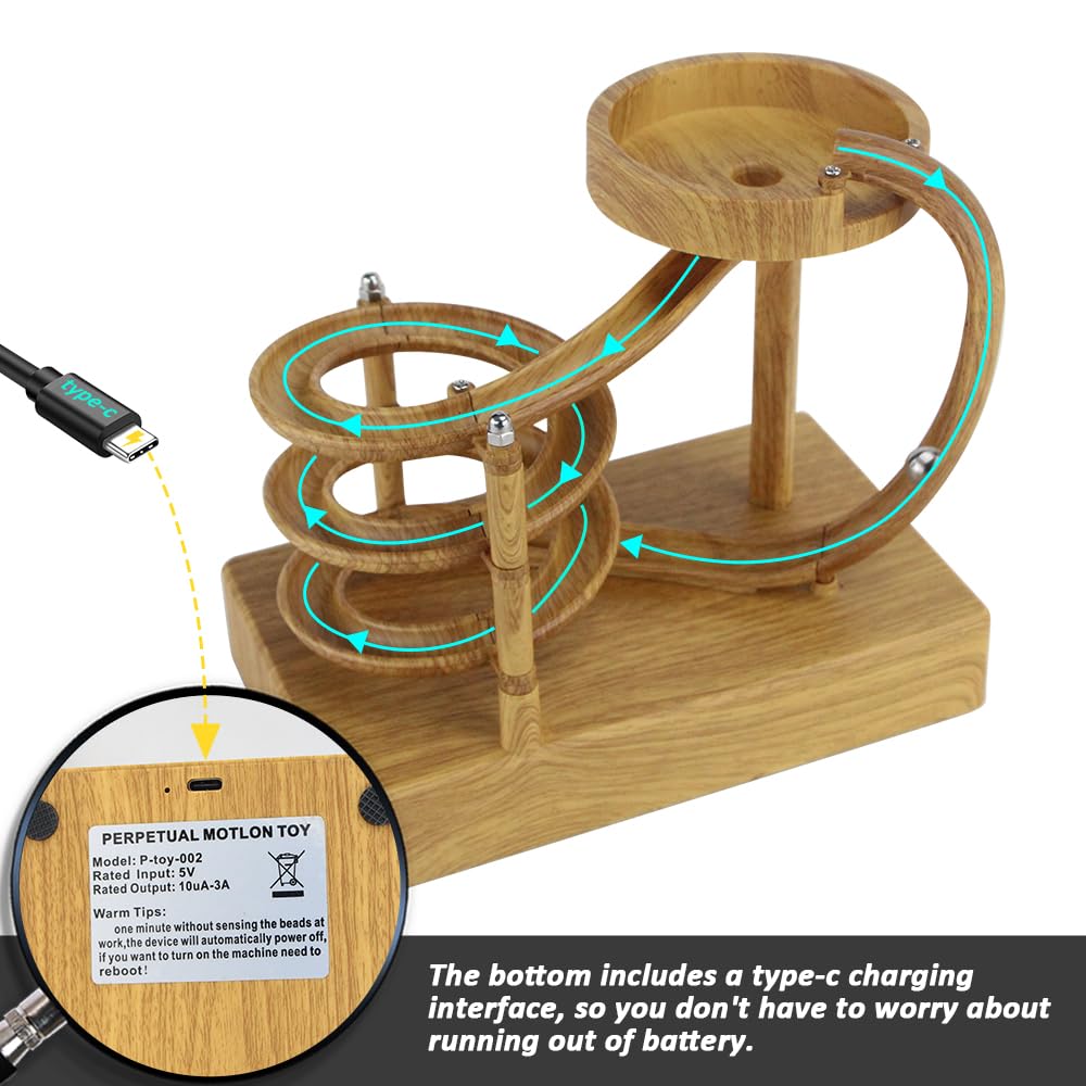 Kinetic Art Perpetual Motion Machine, Physical Balance Kinetic Energy Model, Newtons Science Physics Gadgets, Non-Stop Rolling Ball Toys, Balance Stress Relief Creative Gifts for Friends and Family