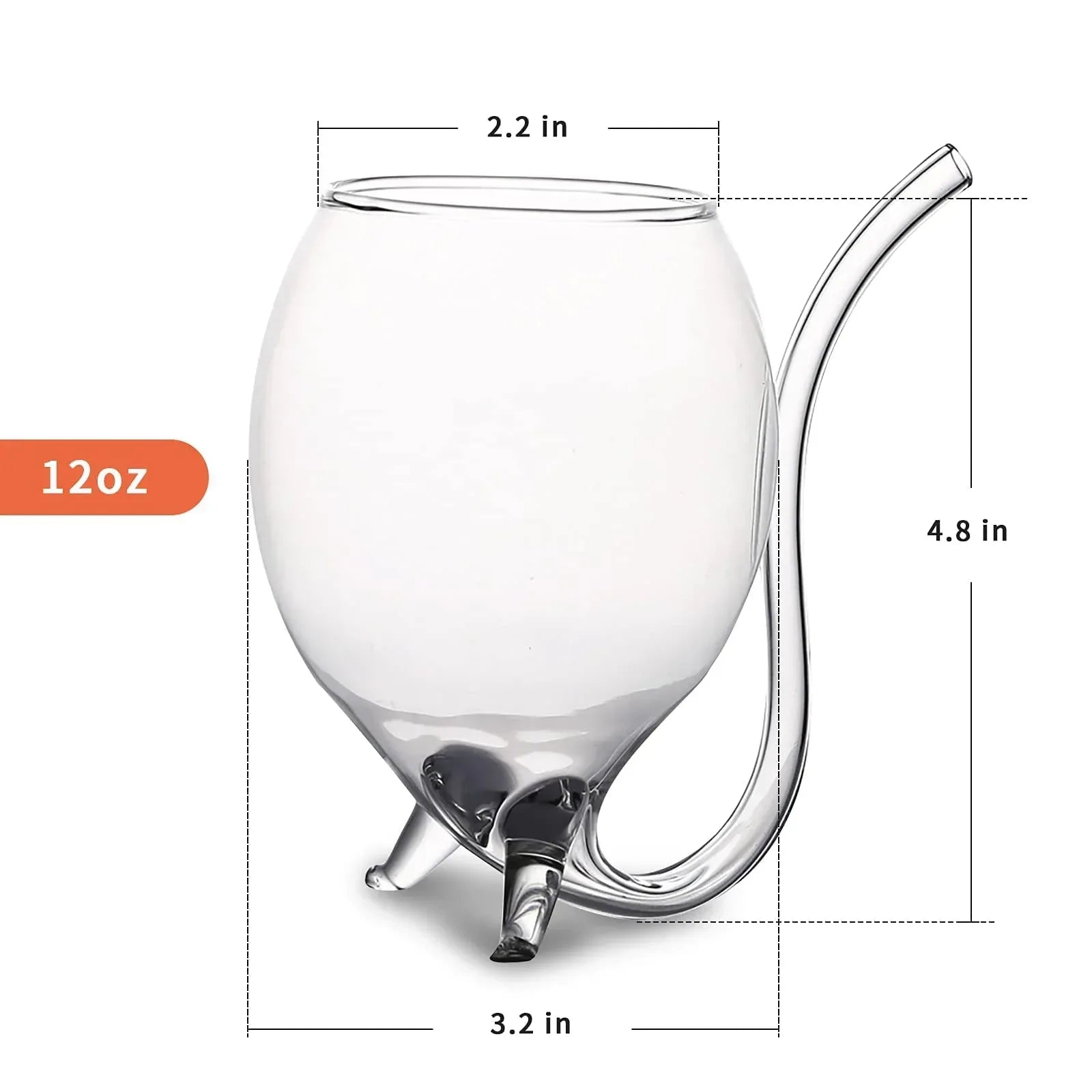 INFTYLE Vampire Wine Glass 12oz Set Of 4 Creative Cocktail Glasses Decanter Cups Mugs with Built-in Straw for Cocktail Wine Juice Ice Cream Champagne Home Bar Party Club Glassware Barware - Unique Gift Market
