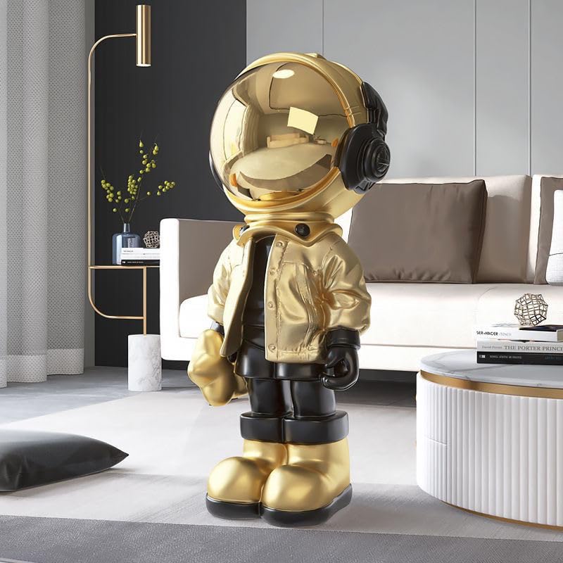 Astronaut Statue, Spaceman Sculpture, Home Decor Sculpture, Cool Metal mask Decoration, Large Spaceman Figurine Decoration