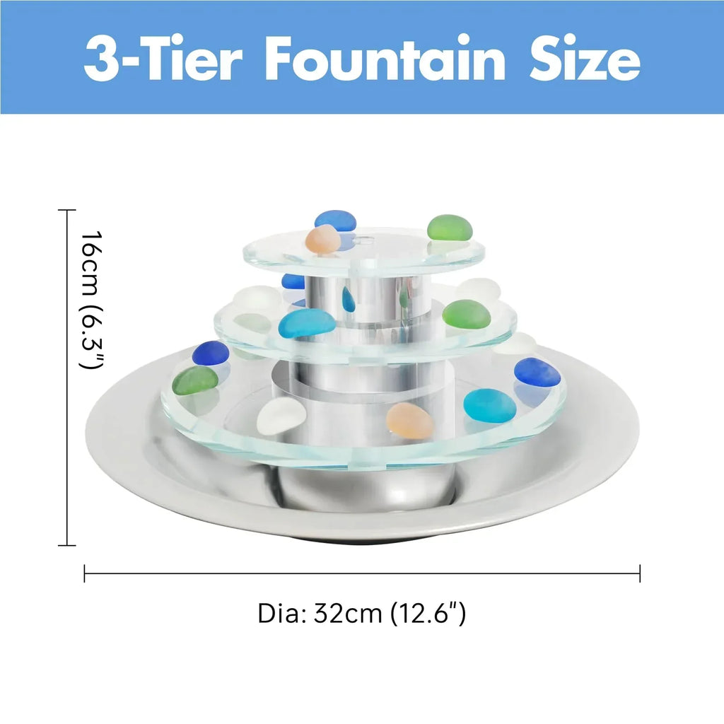 Indoor Tabletop Waterfall Moon Fountain, Home Décor Soothing Rain Sound Meditation Relaxing Fountains, Nature Slate Water Feature with Light for Room Office Desktop Decoration-13 Tall - Unique Gift Market