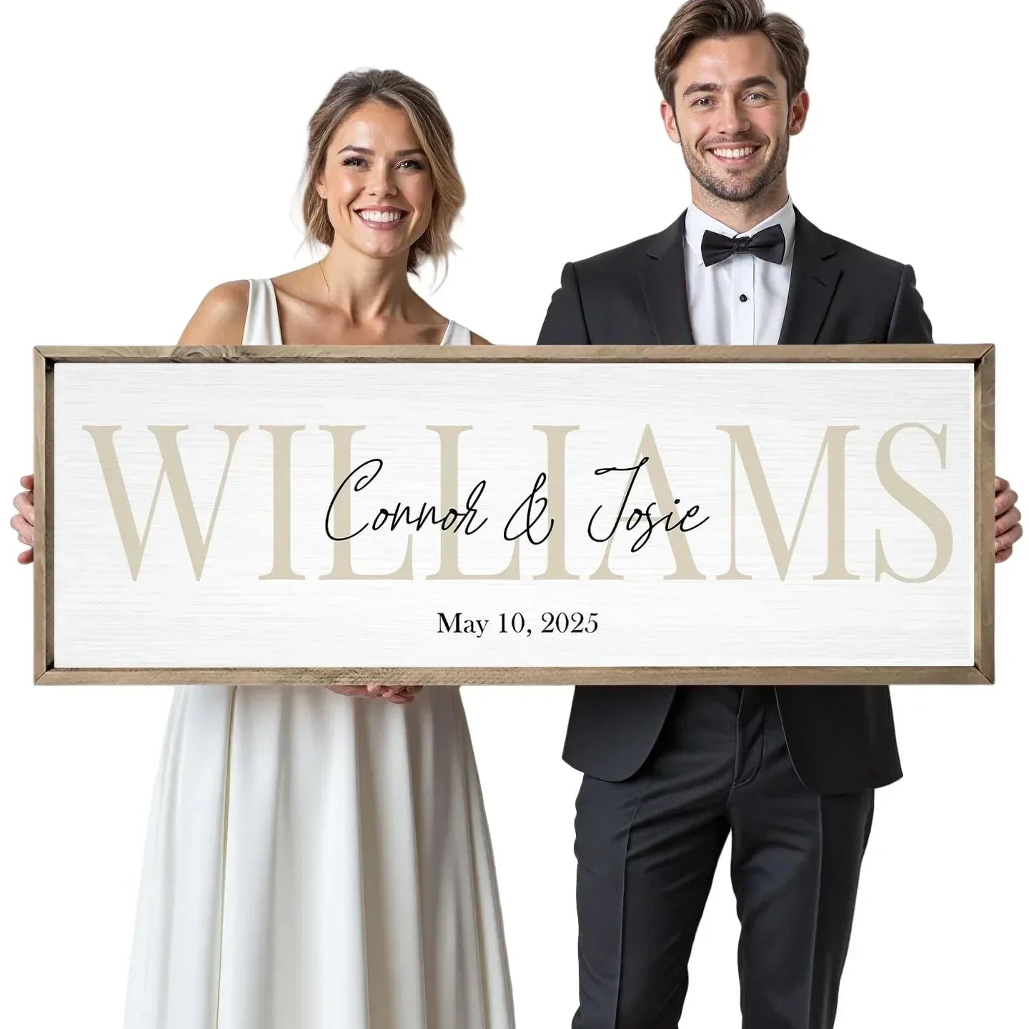 Wedding Gifts for Couples 2026, Custom Wood Wedding Sign for Newlywed, Bridal Shower Gift, Engagement Gift, Personalized Framed Last Name Sign with Established Date for Home - Unique Gift Market
