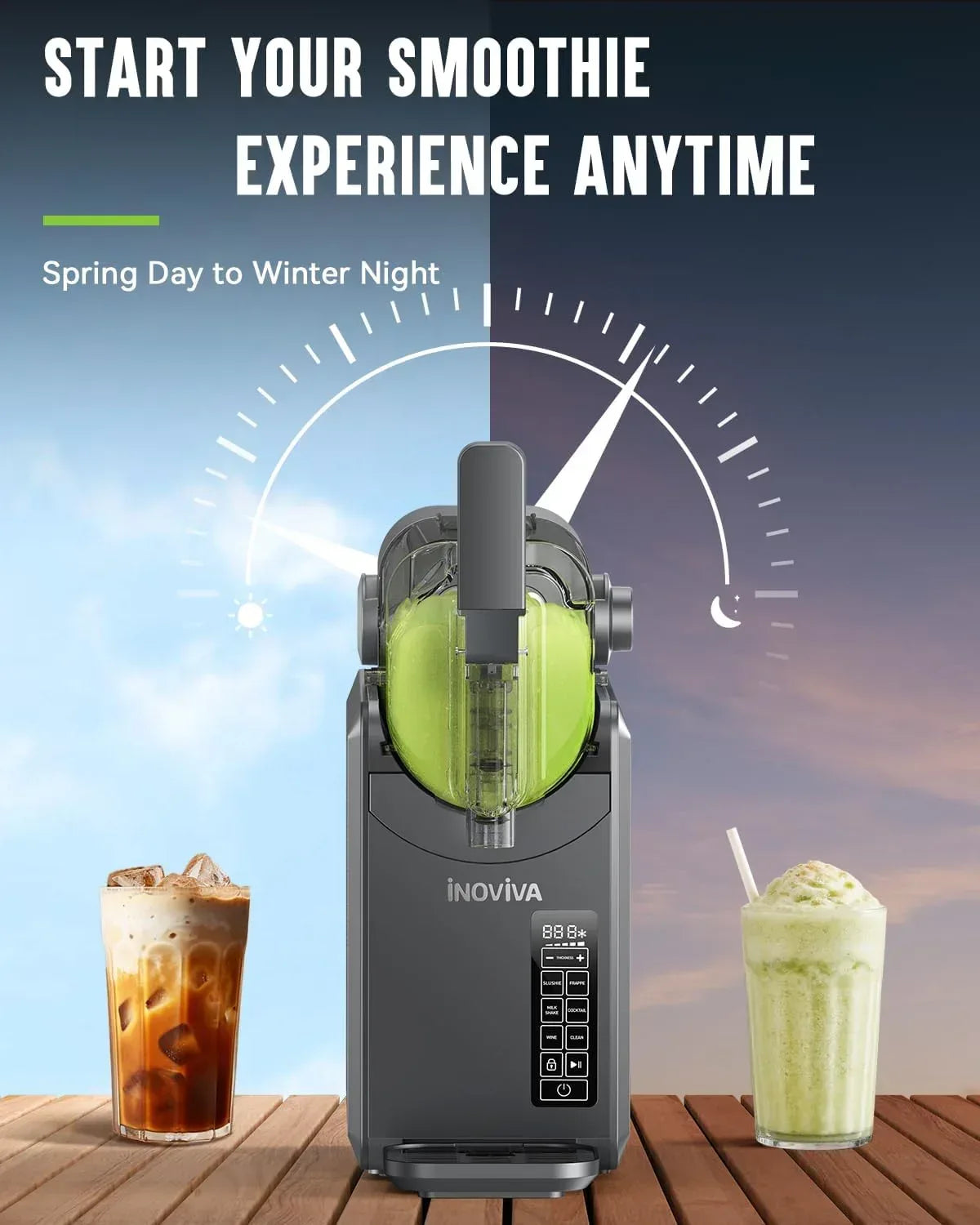 Slushie Machine for Home, No Ice Needed, 68oz Professional Drink & Slushy Machine with FlashChill Technology, Quiet Operation, LED Display, Frozen Margaritas, Frappés, Milkshake, and More - Unique Gift Market
