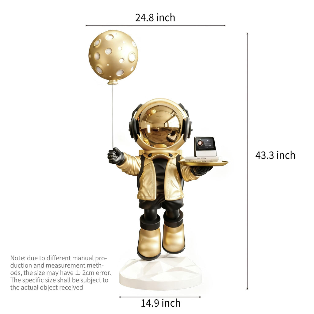 Astronaut Statue, Spaceman Sculpture, Home Decor Sculpture, Cool Metal mask Decoration, Large Spaceman Figurine Decoration
