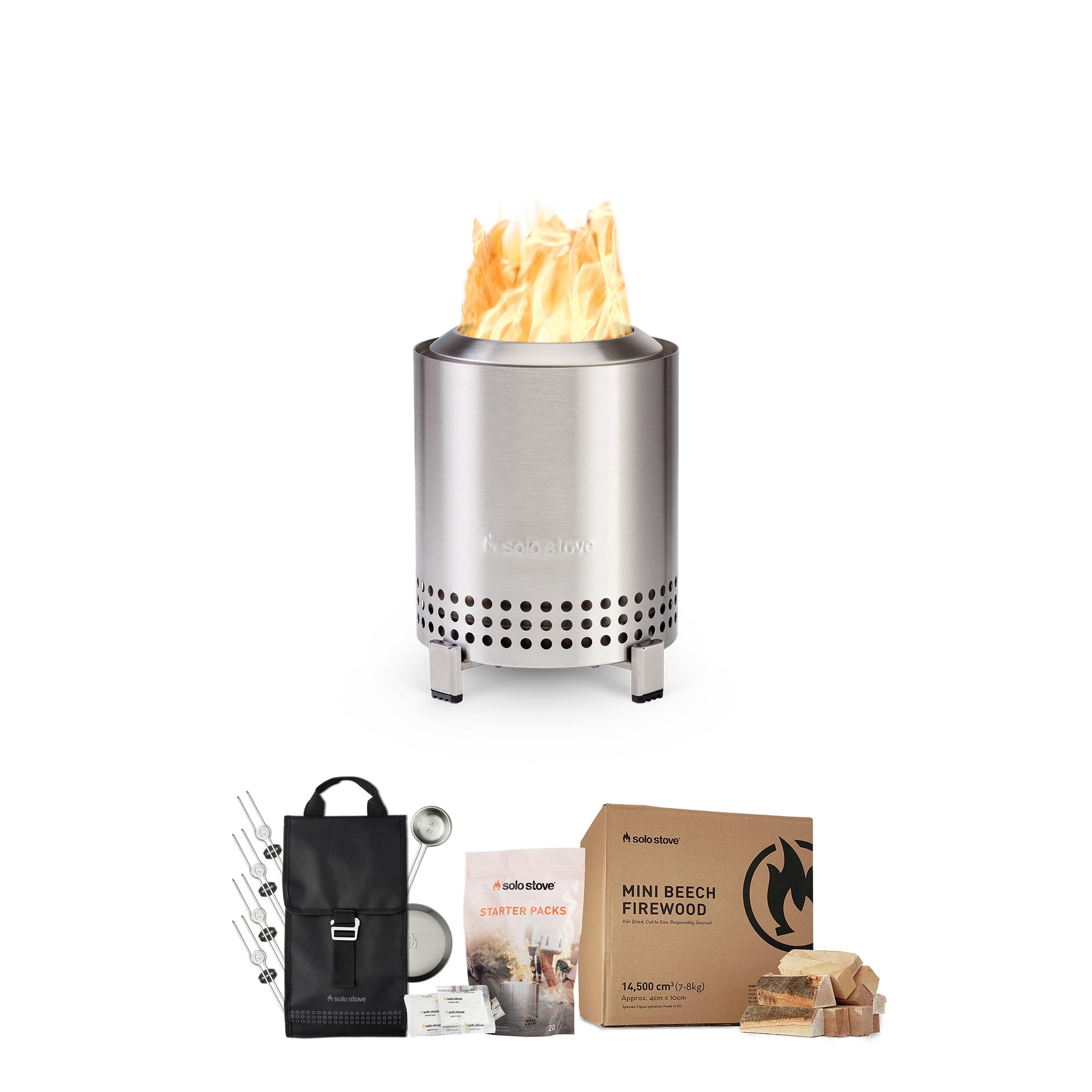 Solo Stove Mesa XL, 7 Inch Tabletop Fire Pit with Stand - Smokeless, Stainless Steel Fire Pit for Camping, Outdoor & Patio- Wood Burning or Pellet Fueled Portable Bonfire, 2.3lbs, Ash