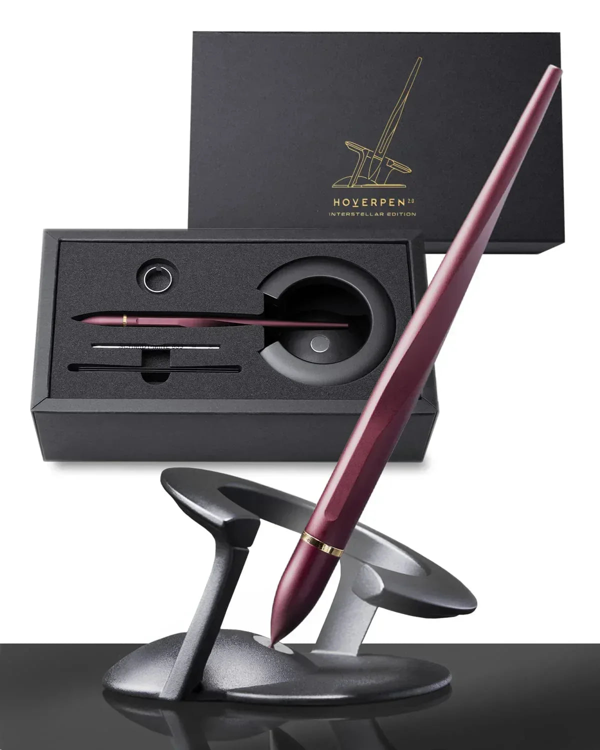 novium Hoverpen Interstellar, Mars Magma, Ballpoint Pen, Unisex, 23.5 Degree Angle, Schmidt Ballpoint Cartridges, Smooth Writing, No Spills, No Spotting, No Explosions - Unique Gift Market
