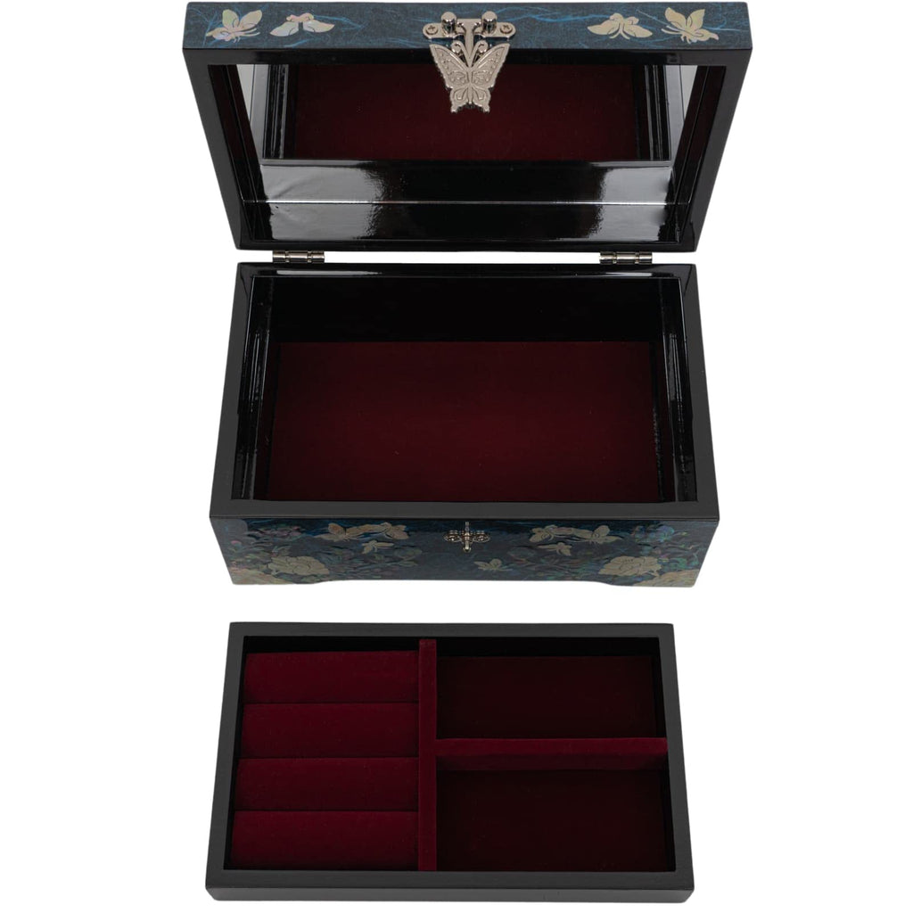 February Mountain Mother of Pearl Box Unique Gifts Red Jewelry Box Engagement Anniversary Christmas Birthday gifts for women who have everything Mom Wife Girlfriend Sister Grandmother Teacher