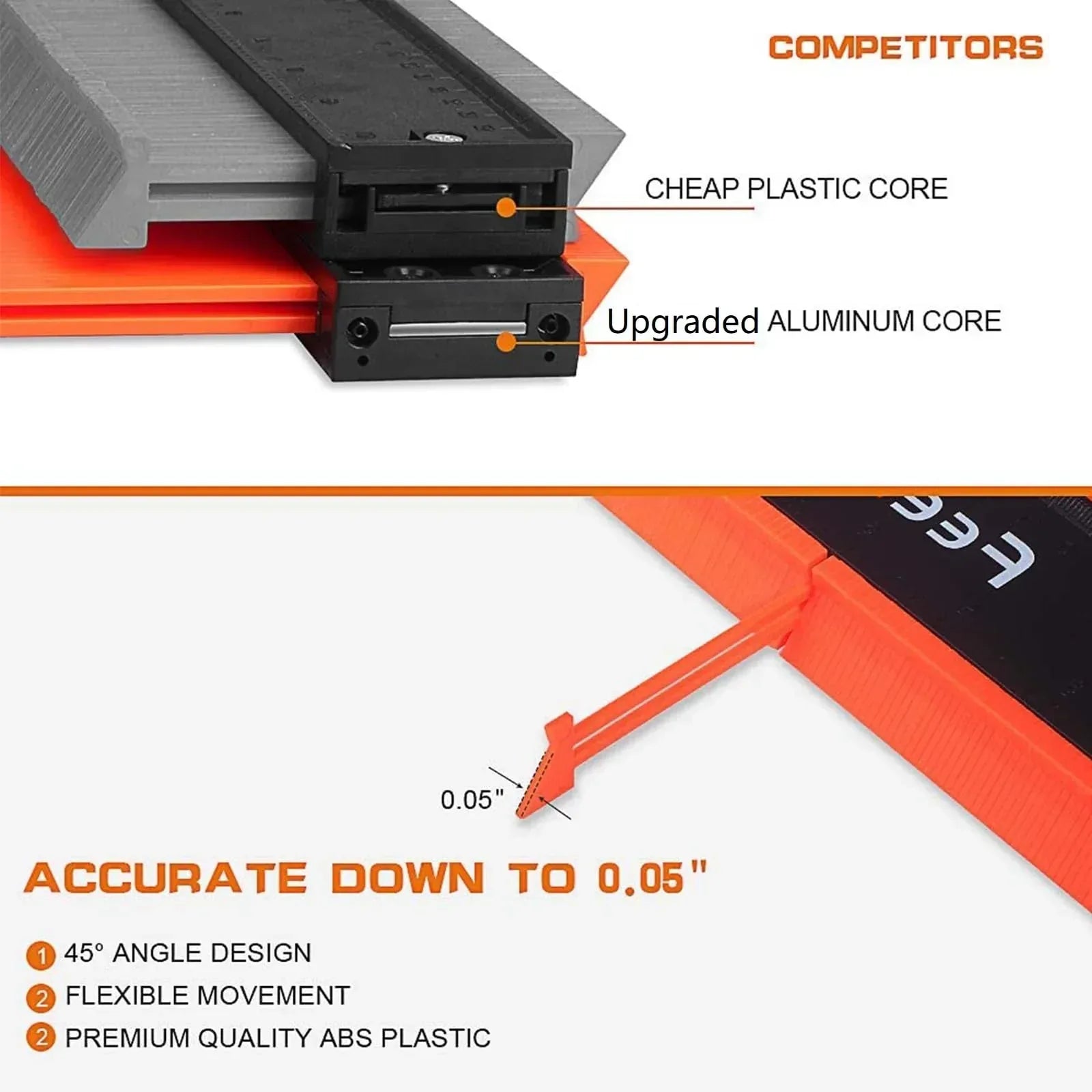 Contour Gauge (12+5 Inch) with Lock, Super Contour Duplicator Gauge Shape and Outline Tool for Woodworking Birthday Gifts for Men Dad Husband Him Tools for Men Construction Ruler Outline Angle Tool - Unique Gift Market