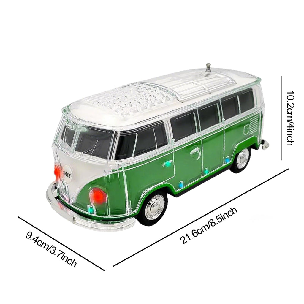 Mini Bus Bluetooth Speaker with Microphone, Portable Speaker Bluetooth, Small Speakers Bluetooth Wireless, LED Light, USB/TF, Car Design, Gift for Men, Men Birthday Gift Ideas (Green)