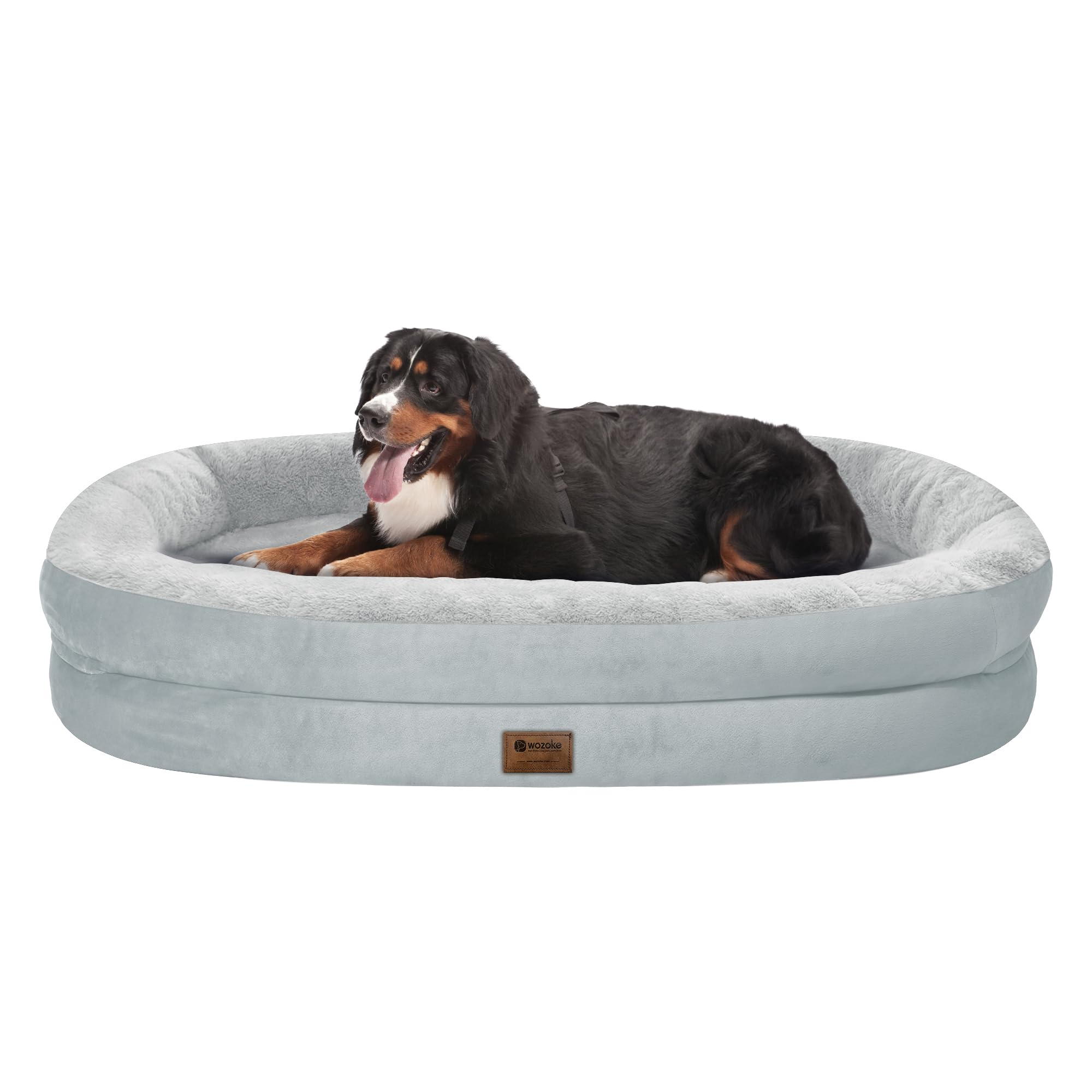 Giant Human Dog Bed for Adults and Pets, 74"x50"x12" Durable Memory Foam for Full-Body Comfort, Waterproof & Machine Washable Cover, Family Shared Lounger for Any Room, Grey