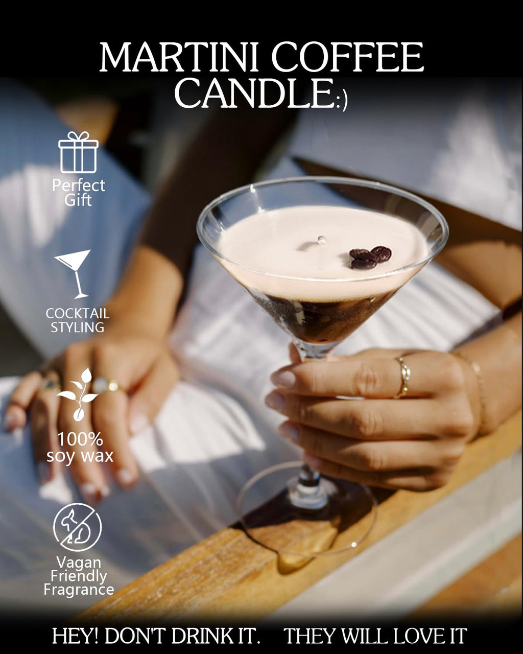 2 Pack Martini Coffee Candles Gifts for Women, Scented Candles Unique Gifts for Women,Funny Cute Cool Cereal Soy Wax Candles for Home, Bedroom,Coffee Bar Scented for Christmas, Birthday