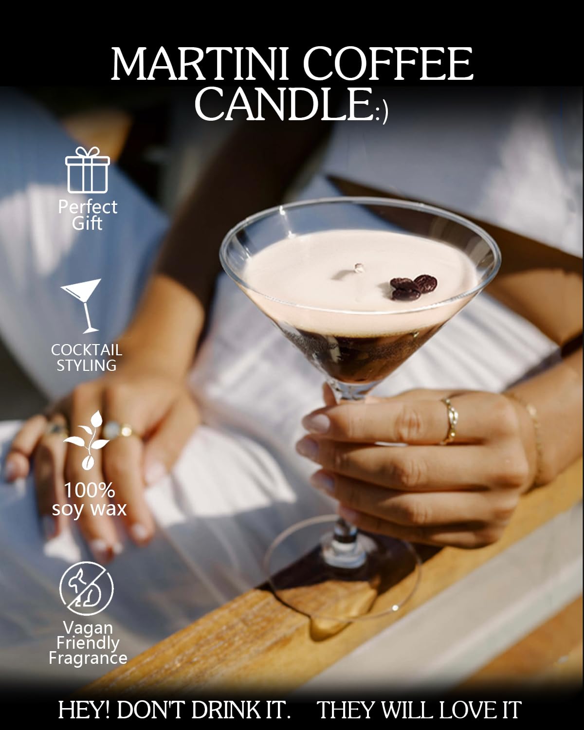 2 Pack Martini Coffee Candles Gifts for Women, Scented Candles Unique Gifts for Women,Funny Cute Cool Cereal Soy Wax Candles for Home, Bedroom,Coffee Bar Scented for Christmas, Birthday