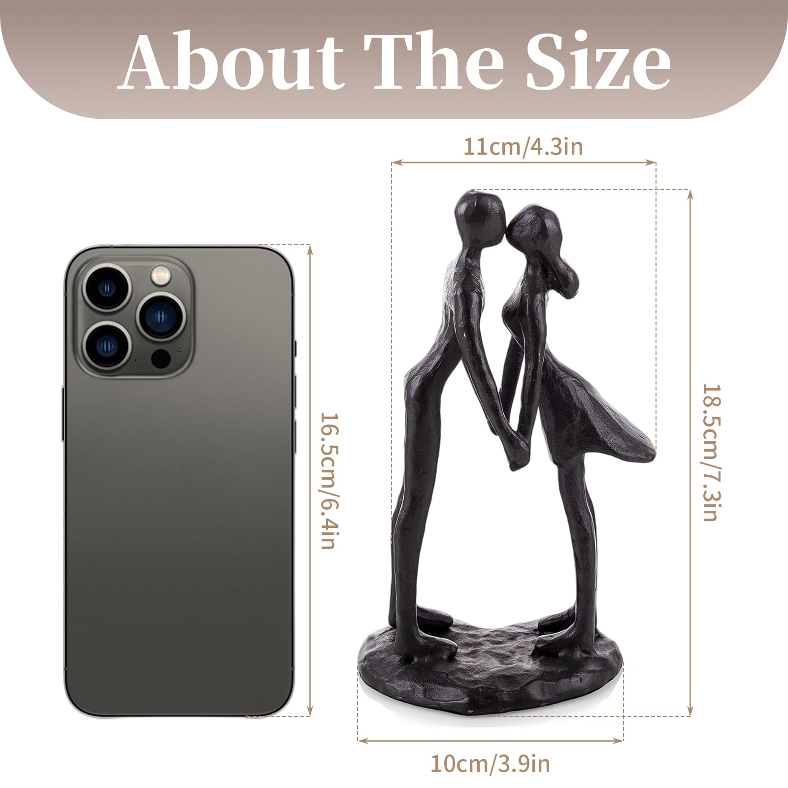 Sziqiqi Anniversary Wedding Gifts for Couple: 6th Anniversary Iron Gifts for Him Her Women Couples - 6 Year Wedding Gift for Christmas Valentines Birthday - Couple Dancing Figurines