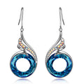 Kate Lynn "Rise From the Ashes" Phoenix Earrings, Sterling Silver Dangle Earrings with Crystals from Austria, Birthday Gift with Jewelry Box, Symbol of Luck and Renewal