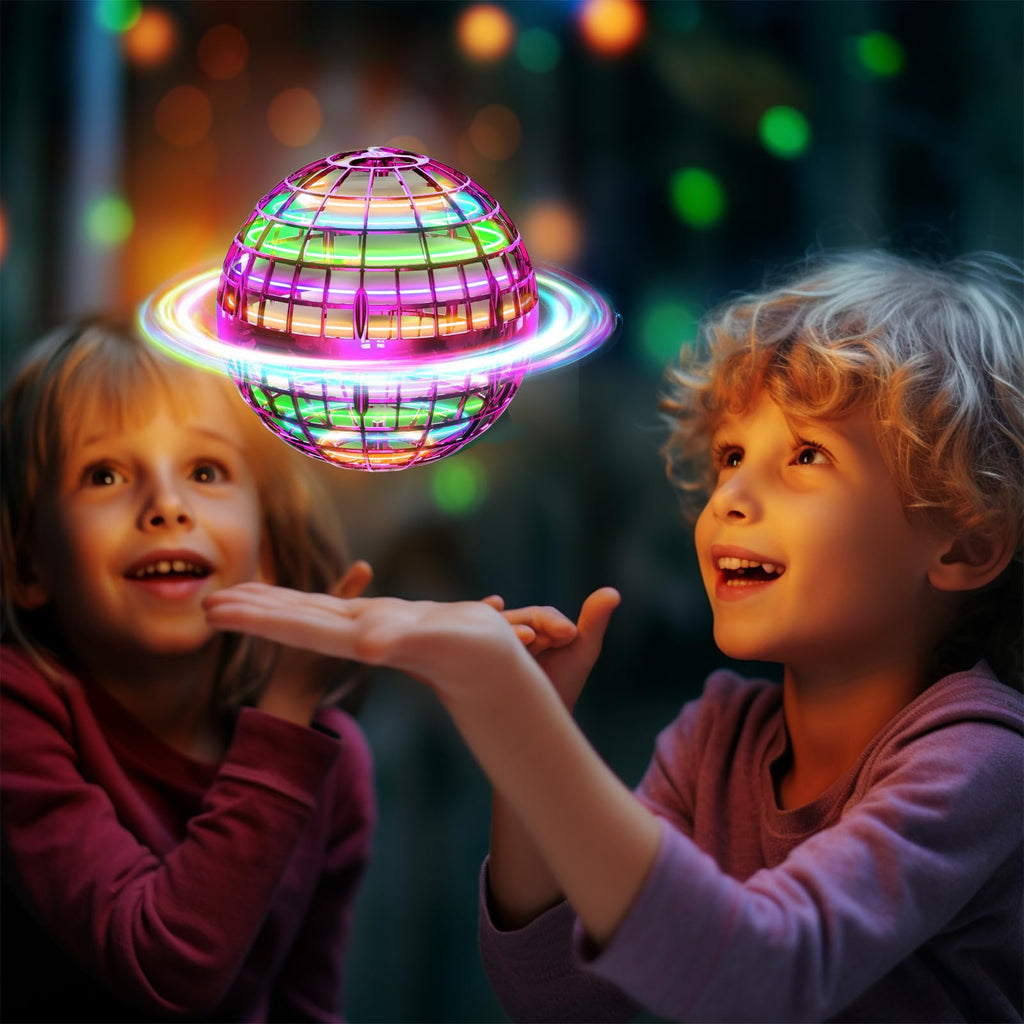 Flying Orb Ball (Blue, 2025 Upgraded) with Dazzling Lights, Magic Hover Spinner, Cool Boomerang Drone, Floating Cosmic Globe, Kids Toys Gifts for 6 7 8 9 10 Year Old Boys Girls