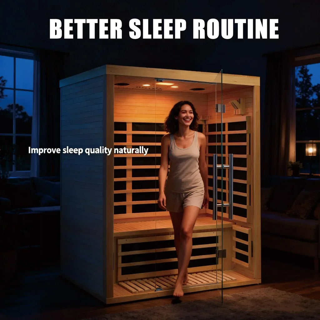 Far Infrared Sauna for 1 Person - 1050W Fast Heating, Canadian Hemlock Wood Home Sauna with Bluetooth Speaker, Chromotherapy & Oxygen Ionizer Easy Assembly Indoor Sauna for Relaxation, Detox, Home Gym - Unique Gift Market