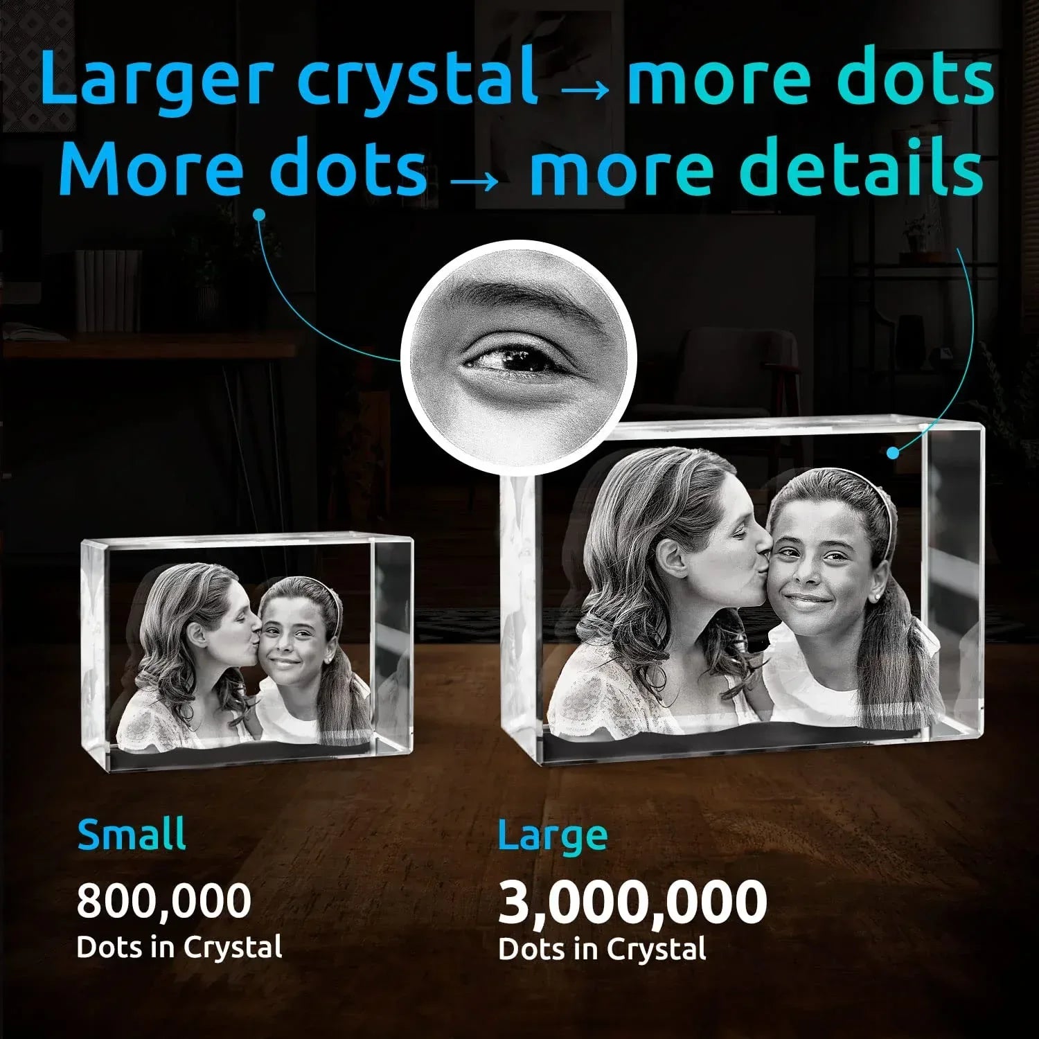 ArtPix 3D Crystal Photo, Valentines Day Personalized Gifts for Women, Wife, Men, Her, Him, Great V-Day Custom Gift With Your Own Photo, Customized Glass 3D Laser Etched Picture Wedding - Unique Gift Market