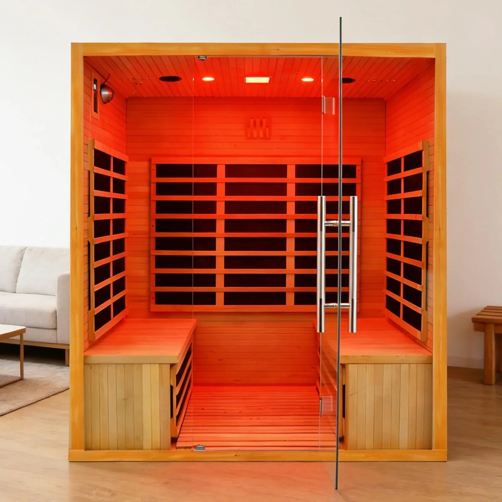 Far Infrared Sauna for 1 Person - 1050W Fast Heating, Canadian Hemlock Wood Home Sauna with Bluetooth Speaker, Chromotherapy & Oxygen Ionizer Easy Assembly Indoor Sauna for Relaxation, Detox, Home Gym - Unique Gift Market