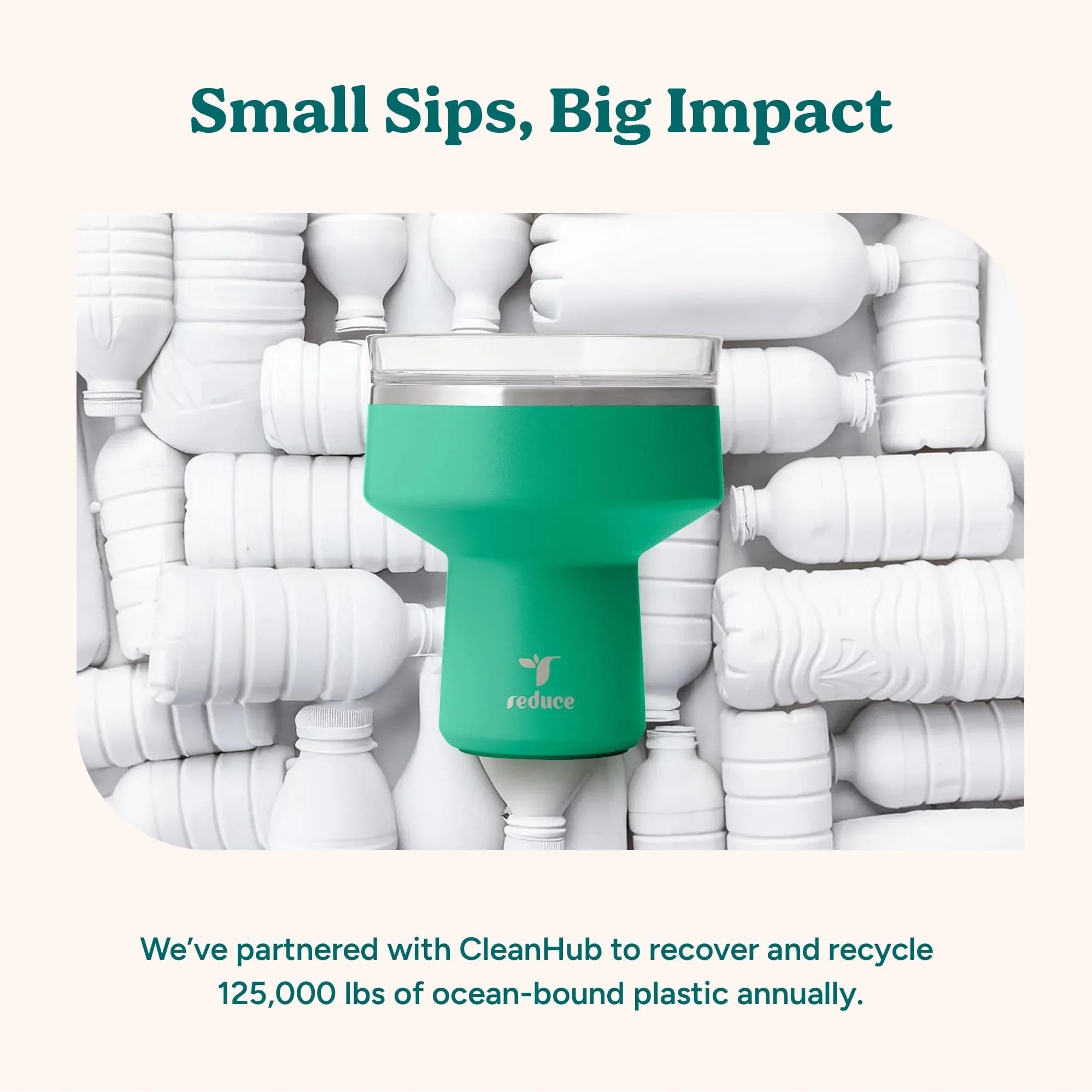REDUCE Saltini 16 oz Cocktail Tumbler - Insulated Margarita Tumbler with Lid - Keeps Drinks Cold for 10 Hours - 360 Sippable Martini Glass Alternative - Shatterproof, Perfect for Parties - Sea Glass - Unique Gift Market