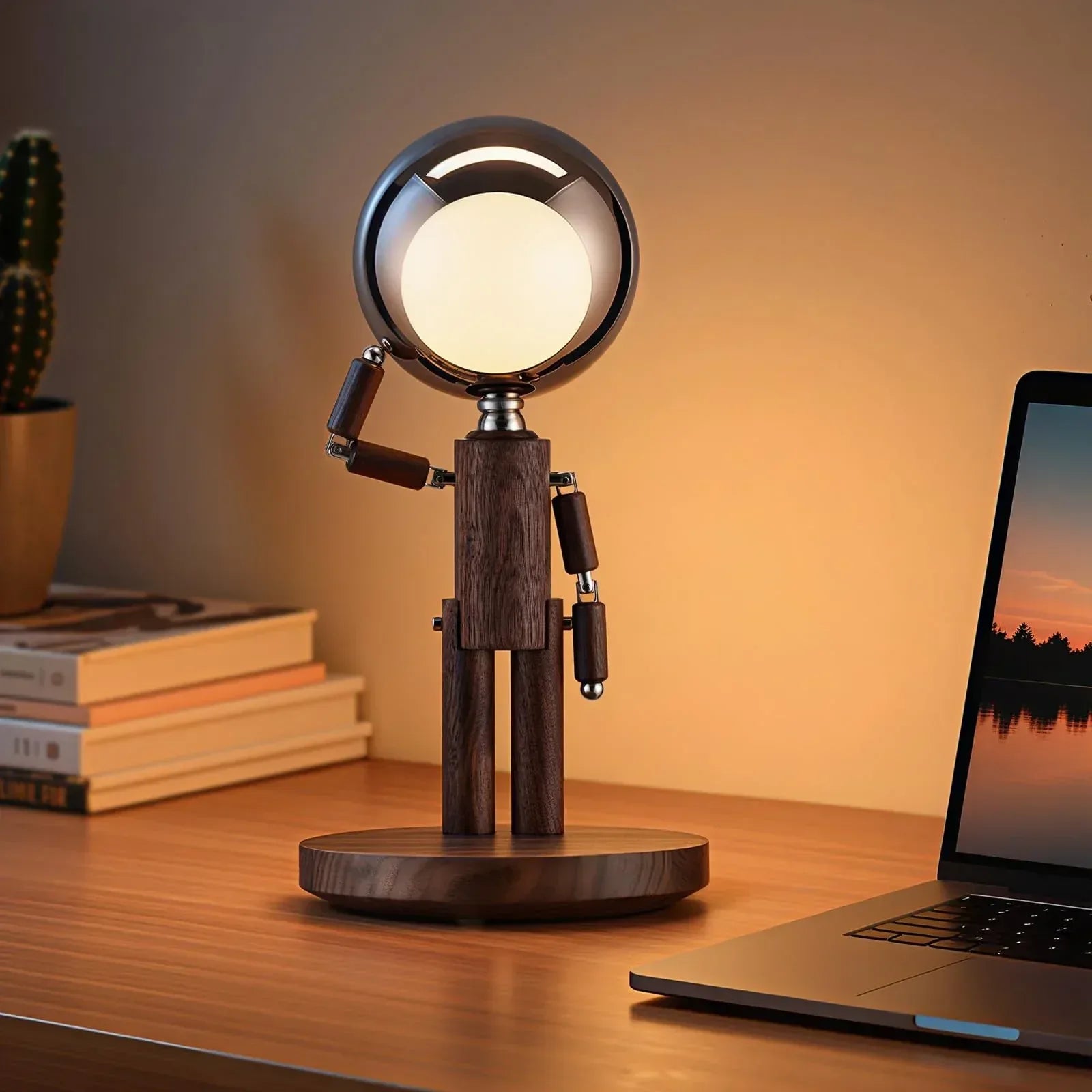 Cordless Table Lamp, Rechargeable Wooden Table Lamp with Touch Control & Adjustable Brightness, Cordless Decorative Bedside Lamp for Bedroom, Home Decor & Unique Gifts, Black Walnut - Unique Gift Market