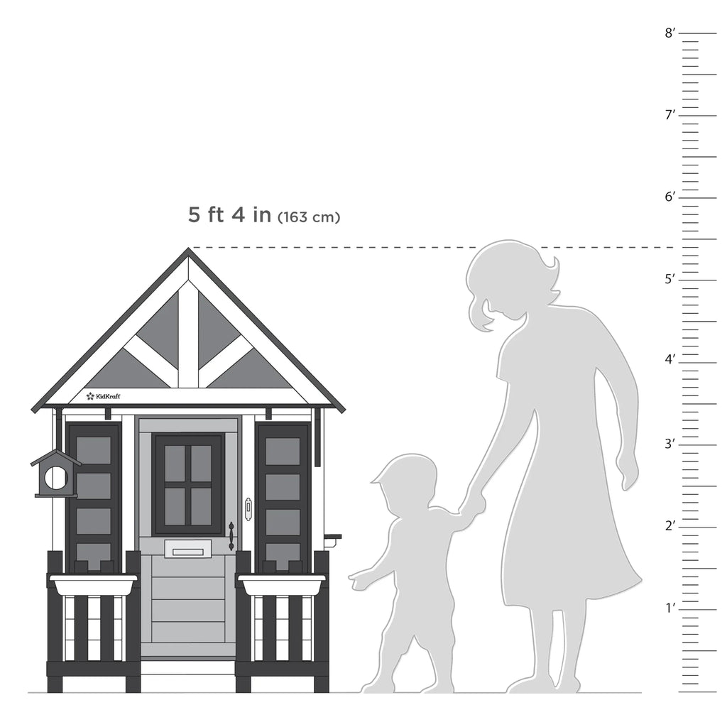 KidKraft Riverscape Wooden Playhouse with Working Doorbell, Fence, Kitchen and Pet Door - Unique Gift Market