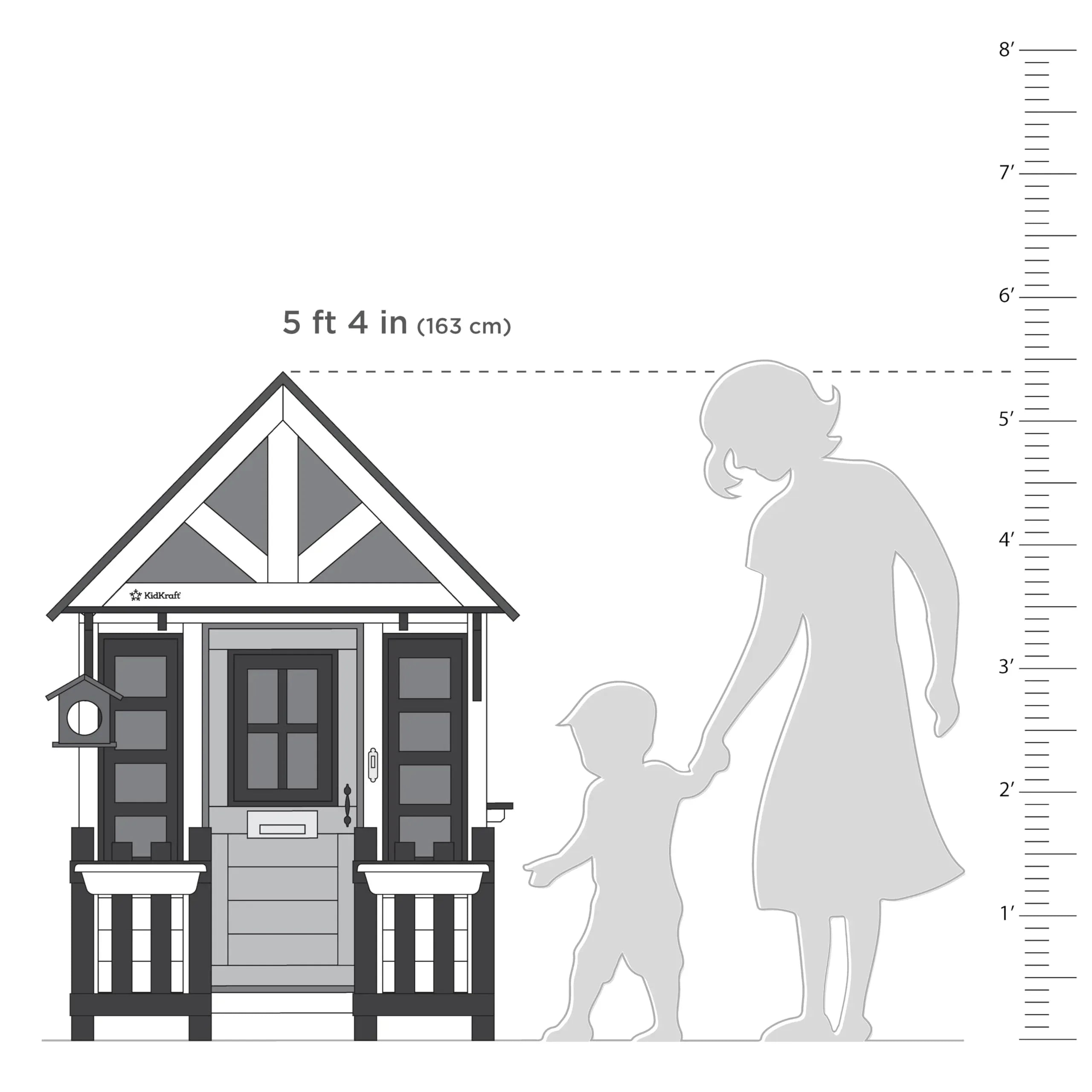 KidKraft Riverscape Wooden Playhouse with Working Doorbell, Fence, Kitchen and Pet Door - Unique Gift Market