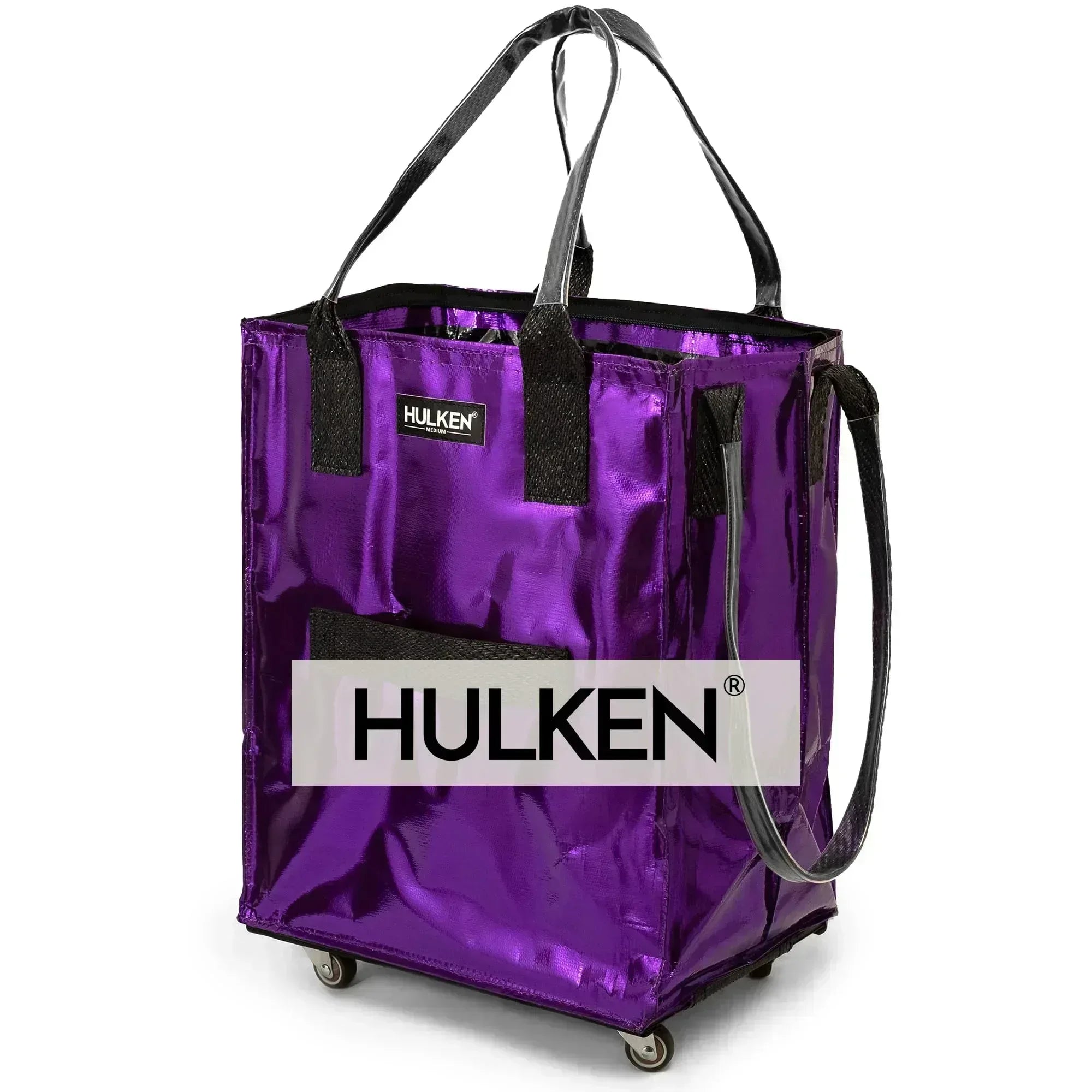 (Medium, Rose Gold) Reusable Grocery Bag On Wheels, Shopping Trolley, Rolling Tote, Zipper Closure, Lightweight, Carries Up to 66 lb, Folds Flat, Unbreakable Handles - Unique Gift Market