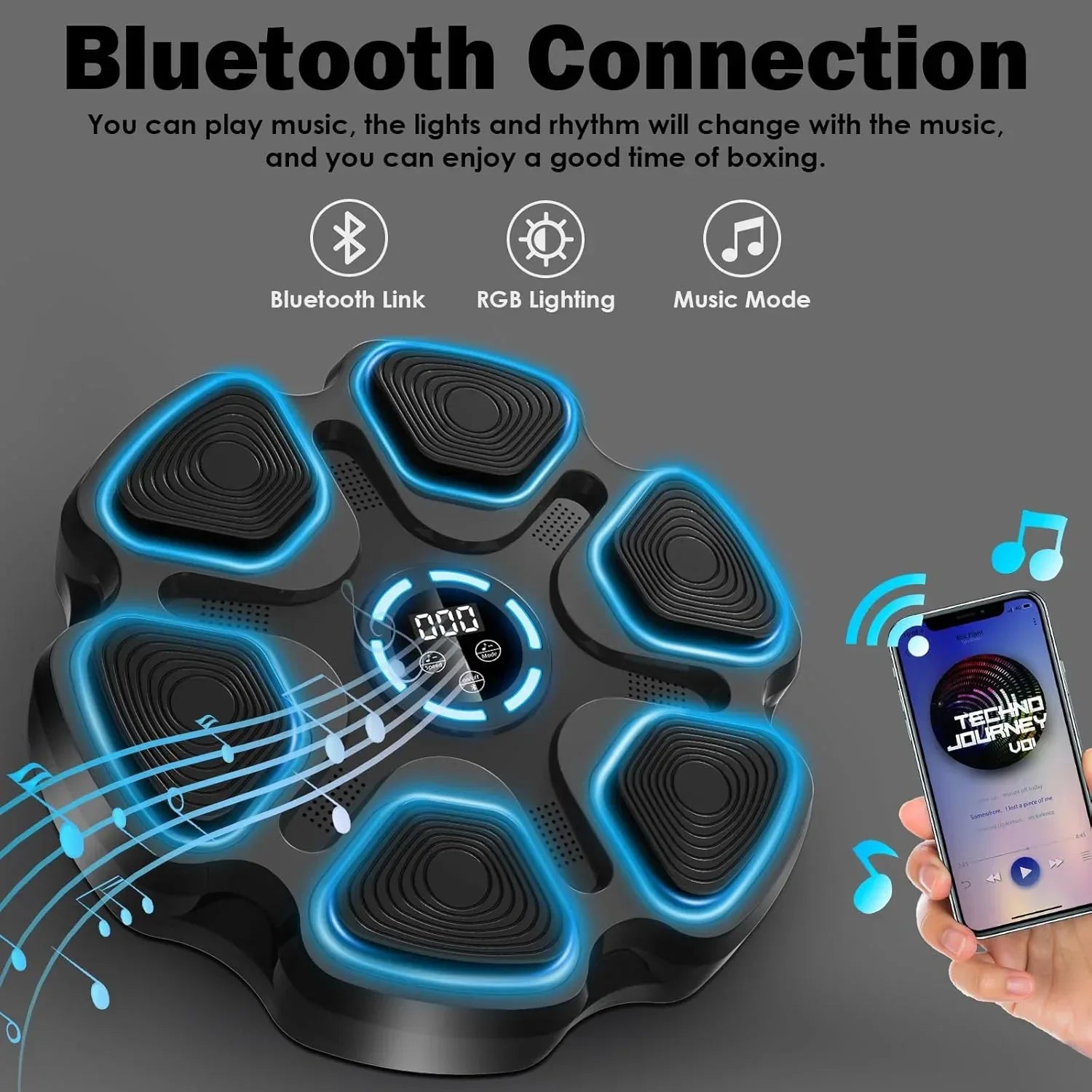 Music Boxing Machine, Large Size Music Punching Machine for Adults Kids, Interactive Boxing Target Wall Mounted with Gloves, Gift for Men and Kid - Unique Gift Market