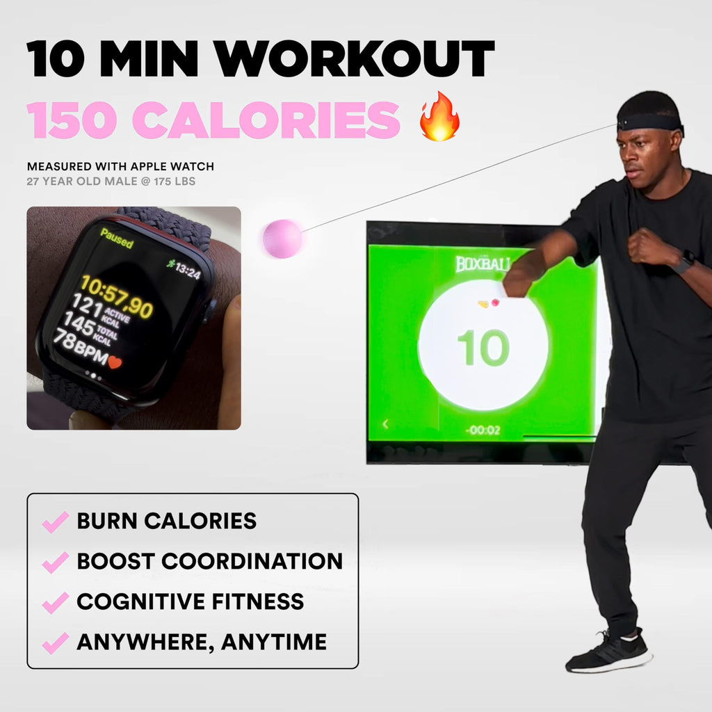 Boxbollen® Boxing Reflex Ball - Celebrity-Endorsed Home Workout Game - App-Connected Punch Counter - Hand Eye Coordination Training Ball - Christmas Gift for Boxers, All Ages - Stocking Stuffer