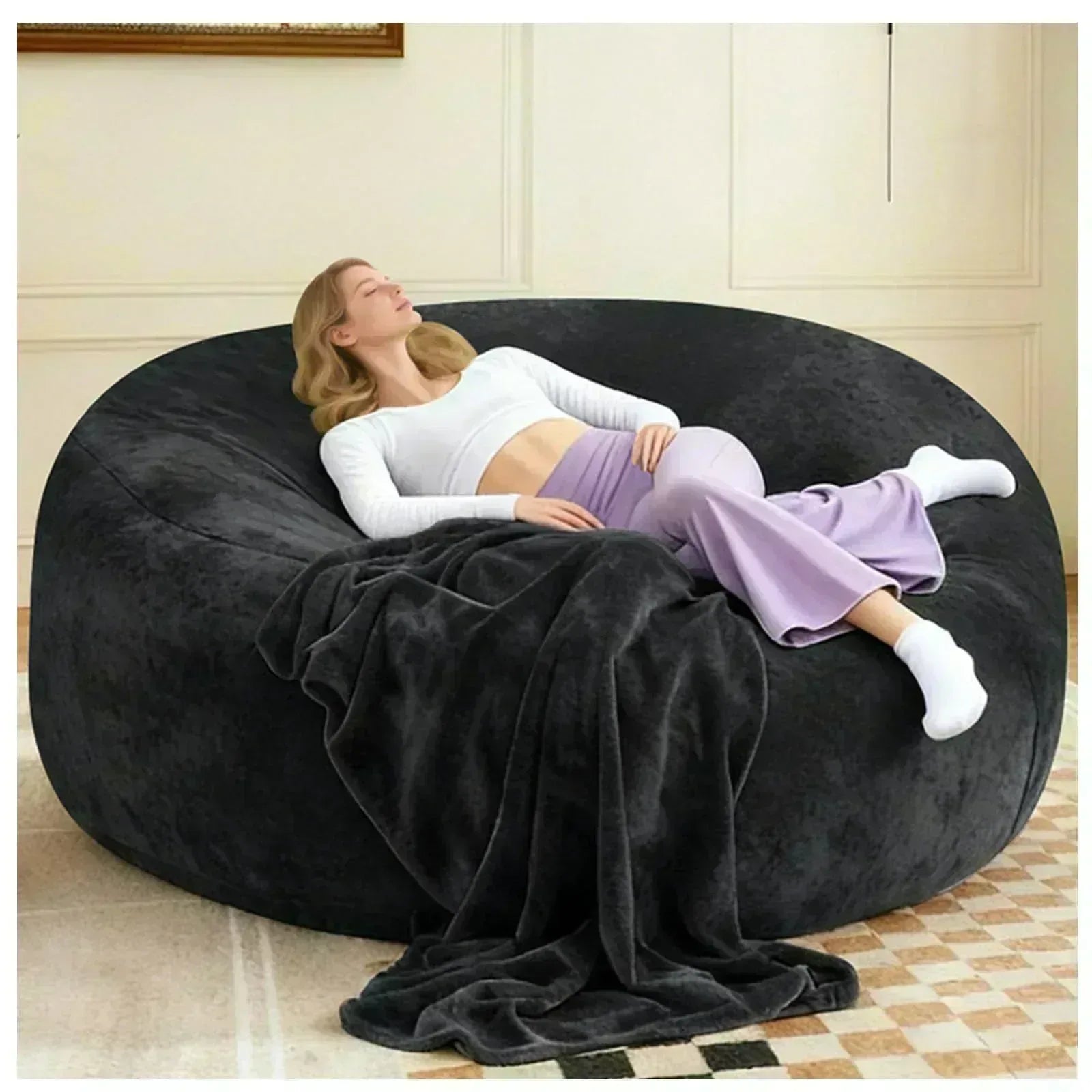 Big Beanbag Chairs for Adults ，6FT Bean Bag Chair with Filler Memory Foam Chair Super Soft Plush, Living Room Furniture, Suitable for bedrooms, Comfy Lounge Reading Chairs Birthday Gifts for Women Mom - Unique Gift Market