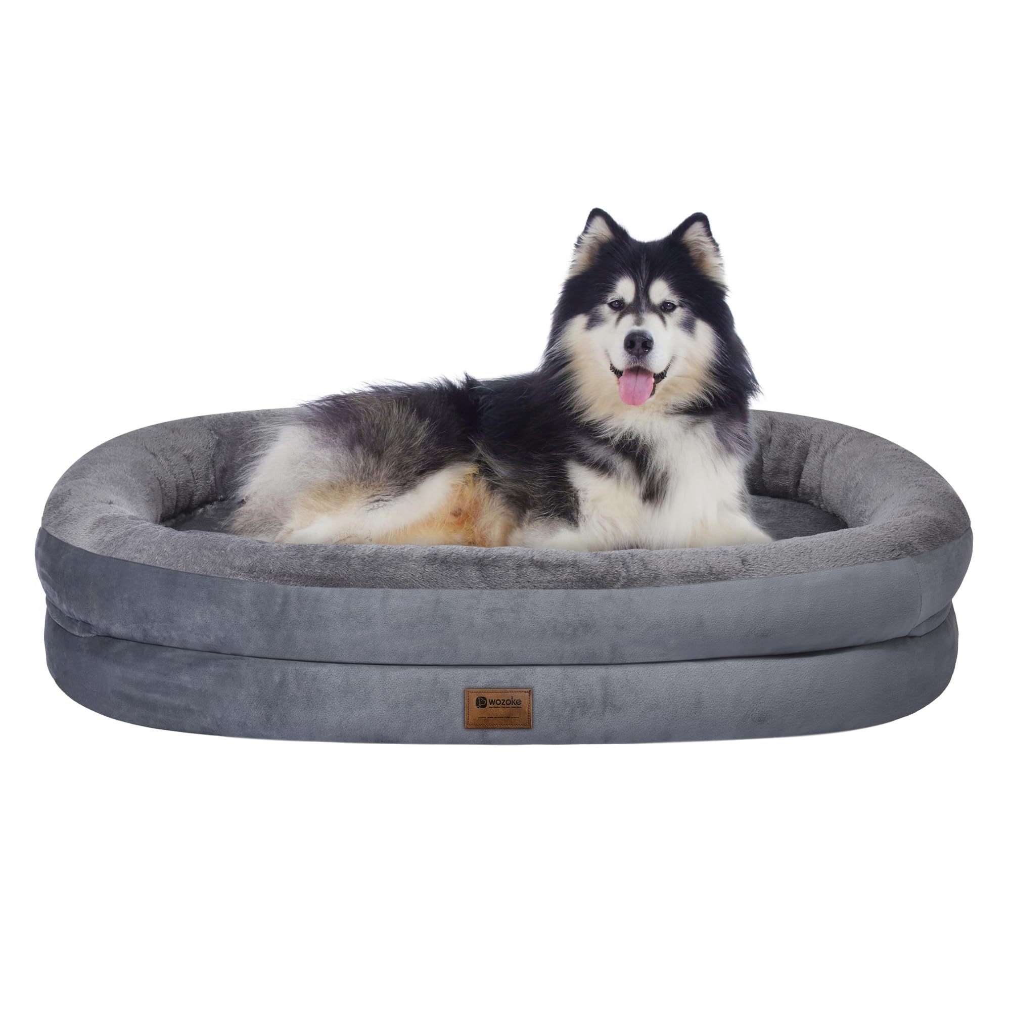 Giant Human Dog Bed for Adults and Pets, 74"x50"x12" Durable Memory Foam for Full-Body Comfort, Waterproof & Machine Washable Cover, Family Shared Lounger for Any Room, Grey