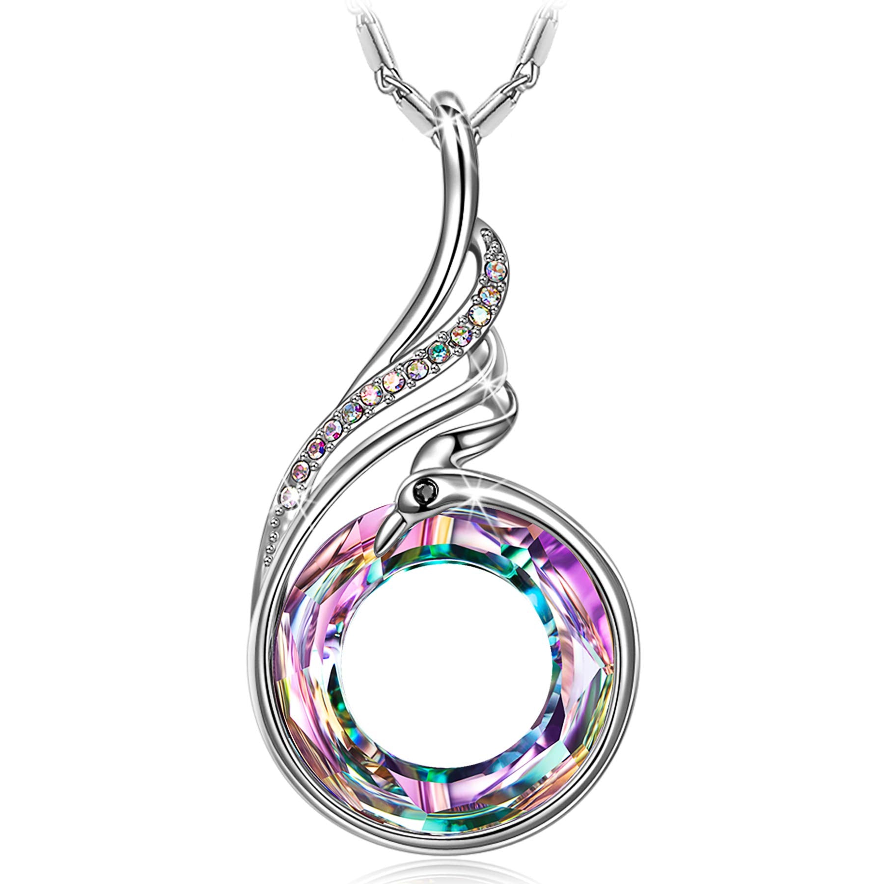 Kate Lynn "Rise From the Ashes Phoenix Necklace Made with Crystals from Austria, 18"+2" Necklace, Packaged with Jewelry Box, Birthday Gift for Women, Symbol of Luck and Renewal