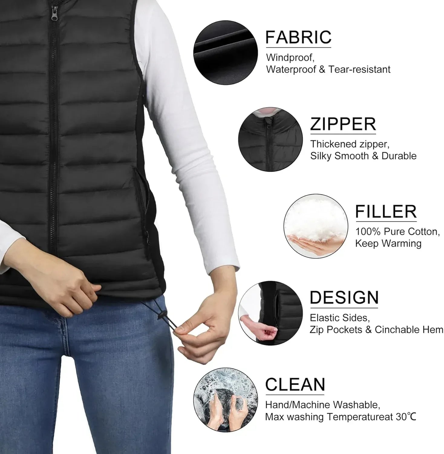 Loowoko Heated Vest for Women with Battery Pack Included, Rechargeable Heated Jacket Coat Electric Heating Vests for Winter - Unique Gift Market