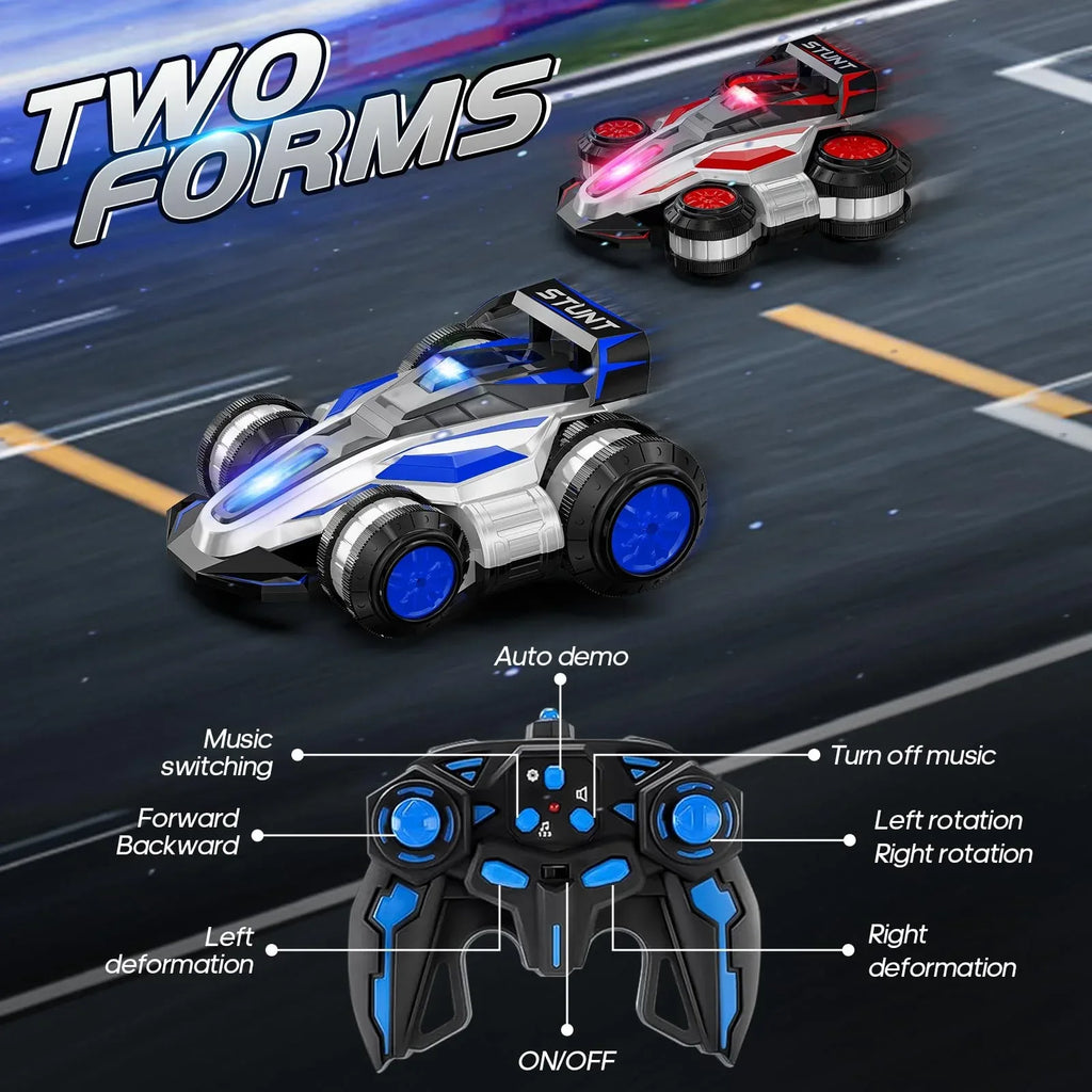 High Speed Drift Remote Control Stunt Deformation Car, Birthday Gifts, for Boys and Girls 4-16 Years Old (Blue) - Unique Gift Market